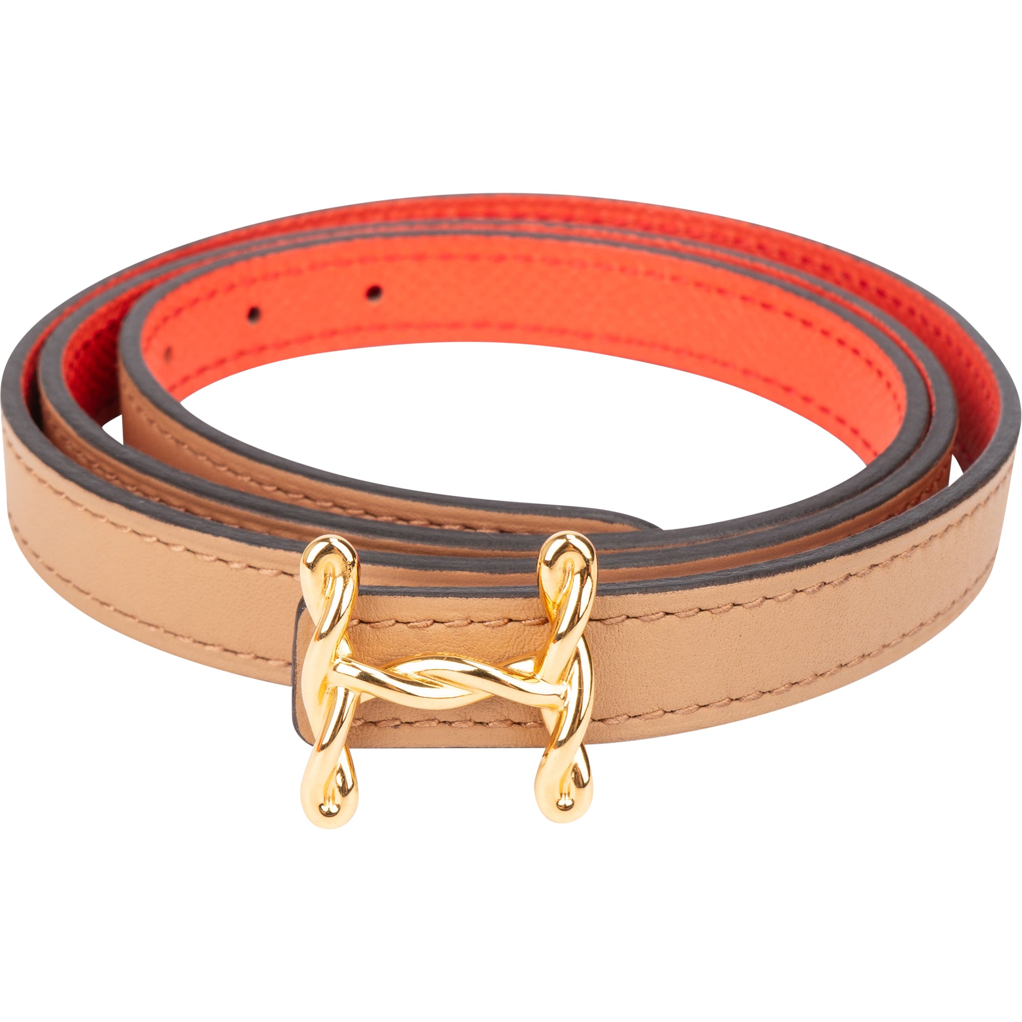 Hermès Reversible Leather Torsad Mini Belt