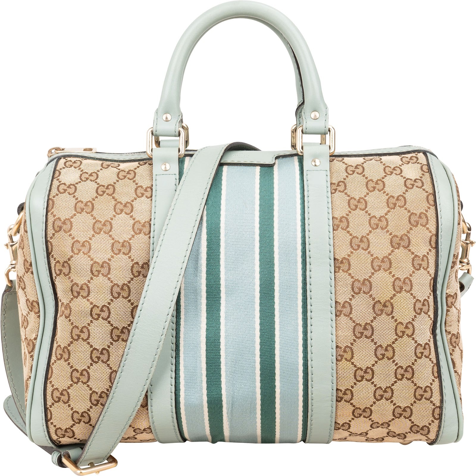 Gucci - Monogram GG Web Boston Bag