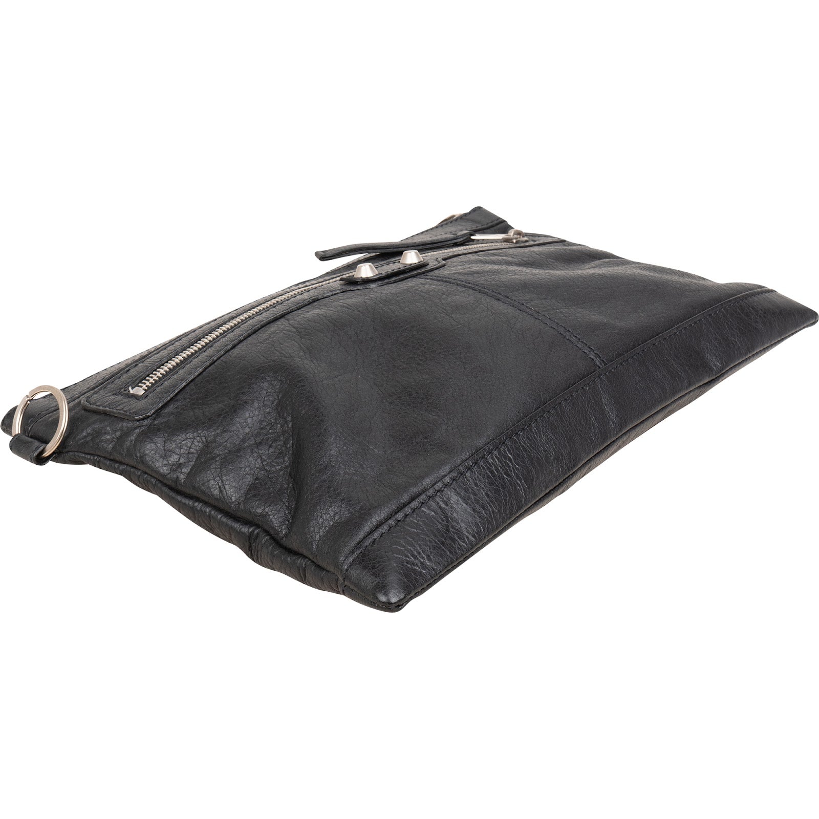 Balenciaga Black Arena Leather City Pochette Clutch