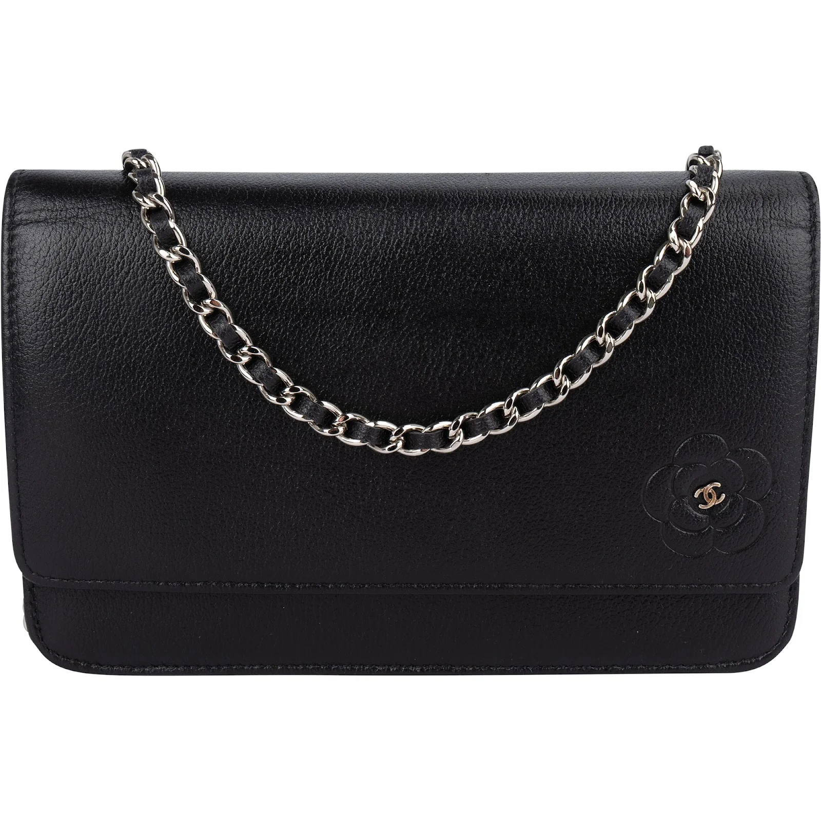 Chanel Chic Leather Camellia Wallet On Chain Crossbody Bag