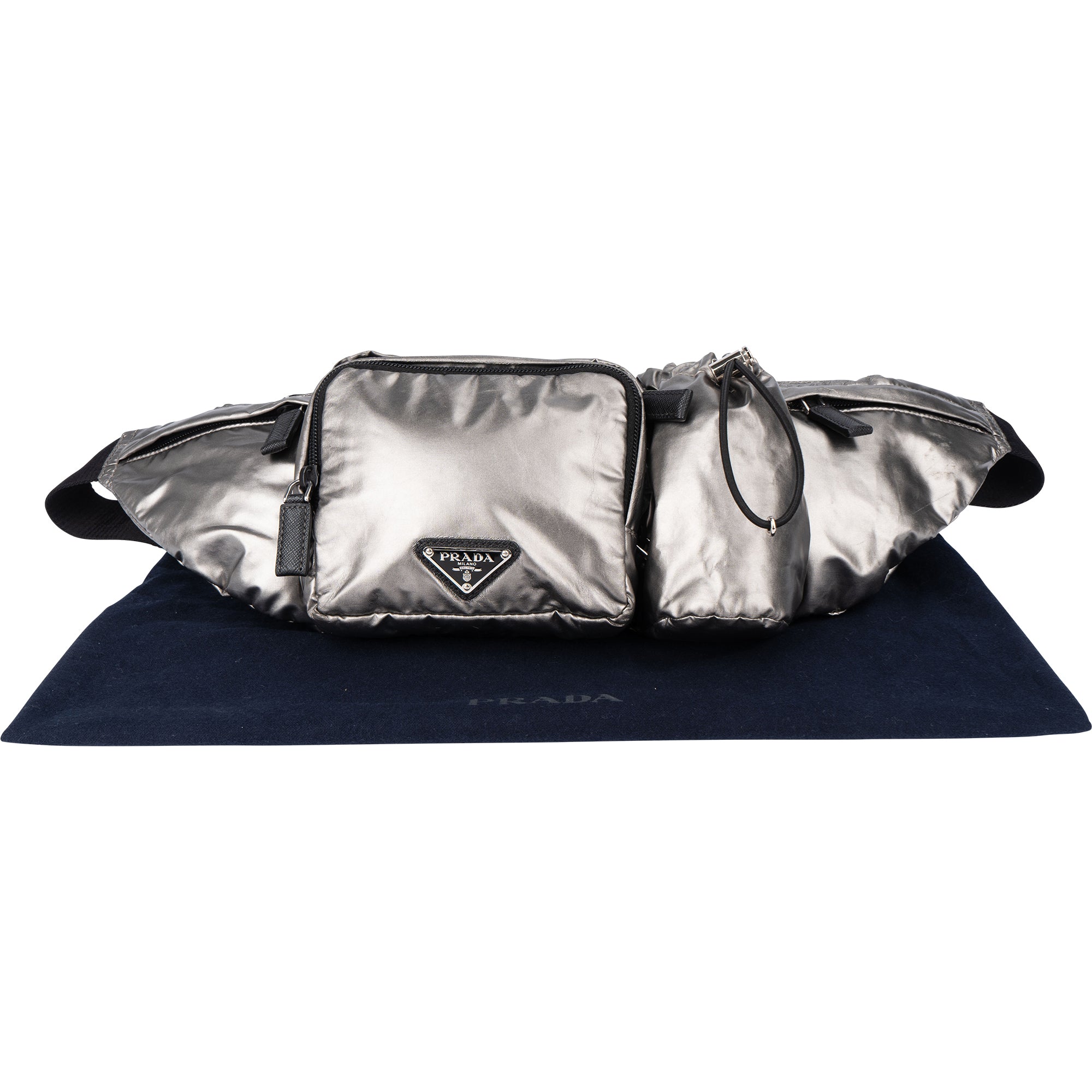 Prada Silver Line Triangle Crossbody Bumbag