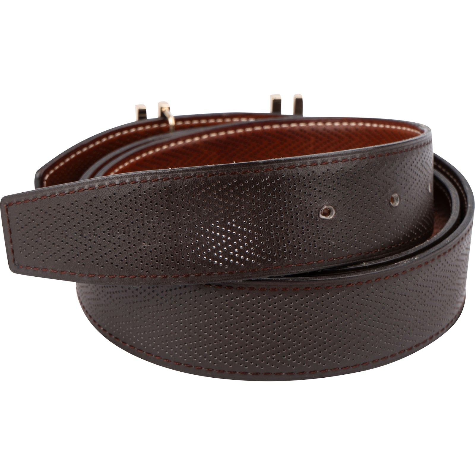 Hermès Brown Leather Perforated H Reversible Belt