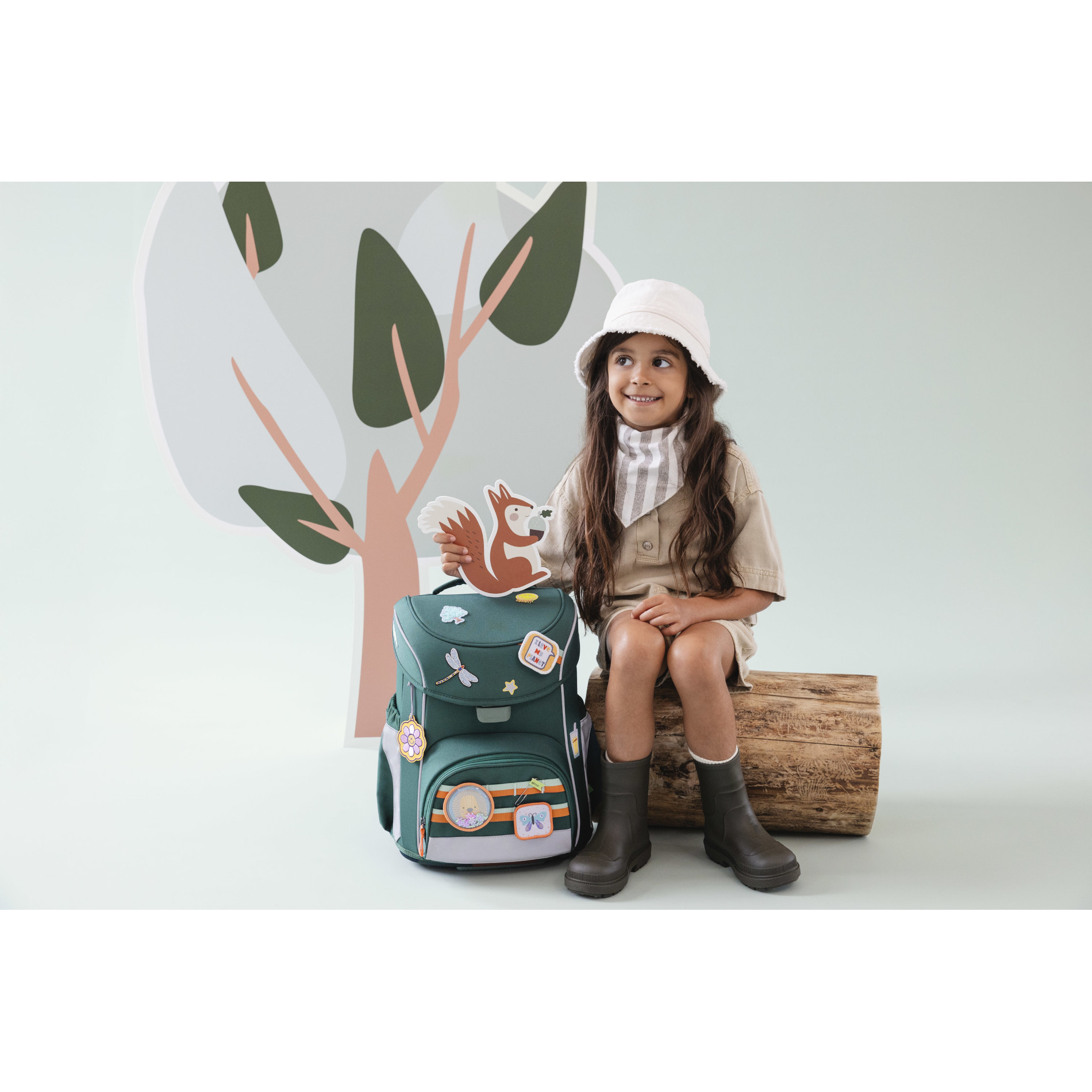 School Set Slim Unique Schulranzenset 6tlg. - dark green