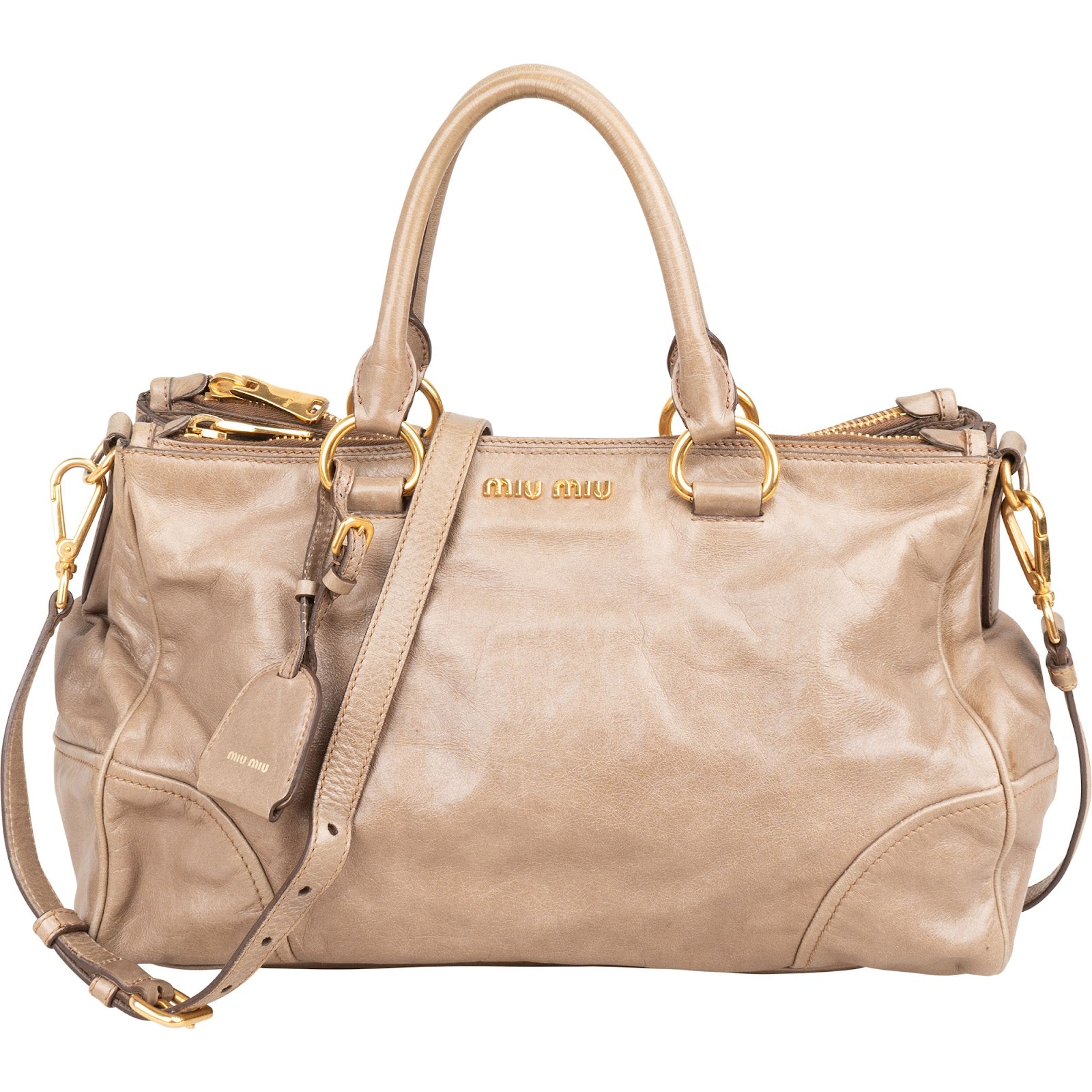 Miu Miu Vitello Shine Satchel Handbag
