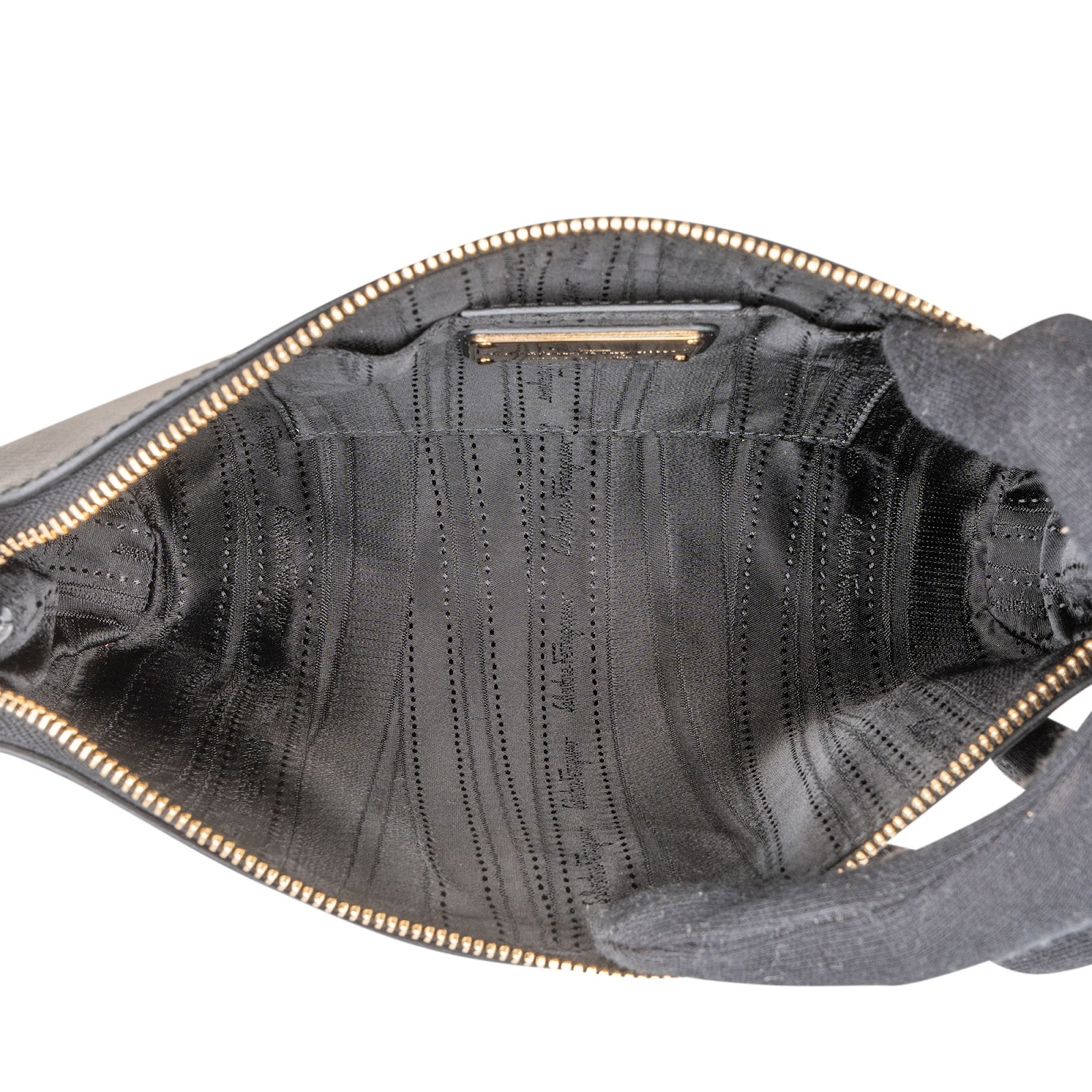 Salvatore Ferragamo Saffiano Leather Gancini Baguette Shoulder Bag