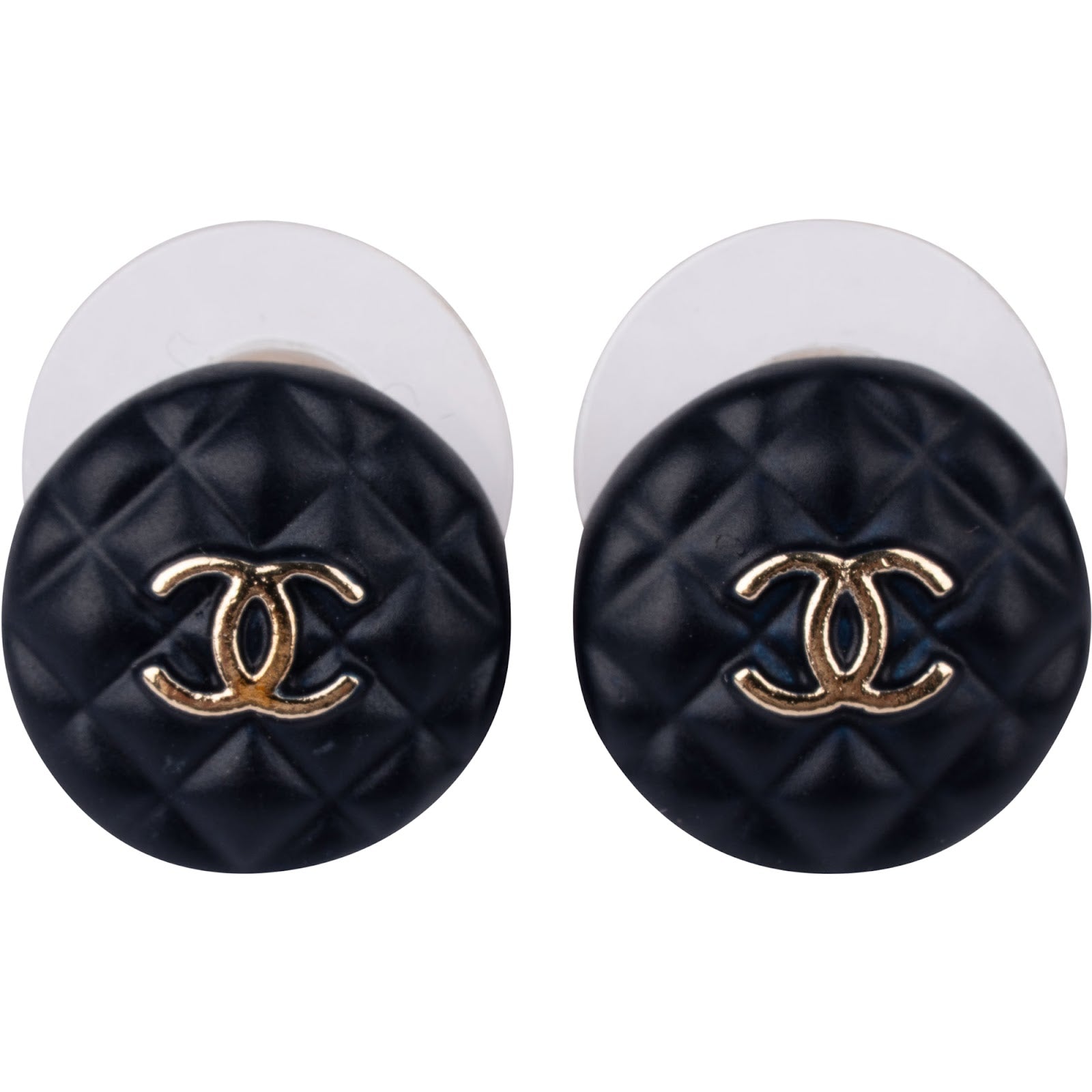 Chanel - CC Emblem Quilted Earrings