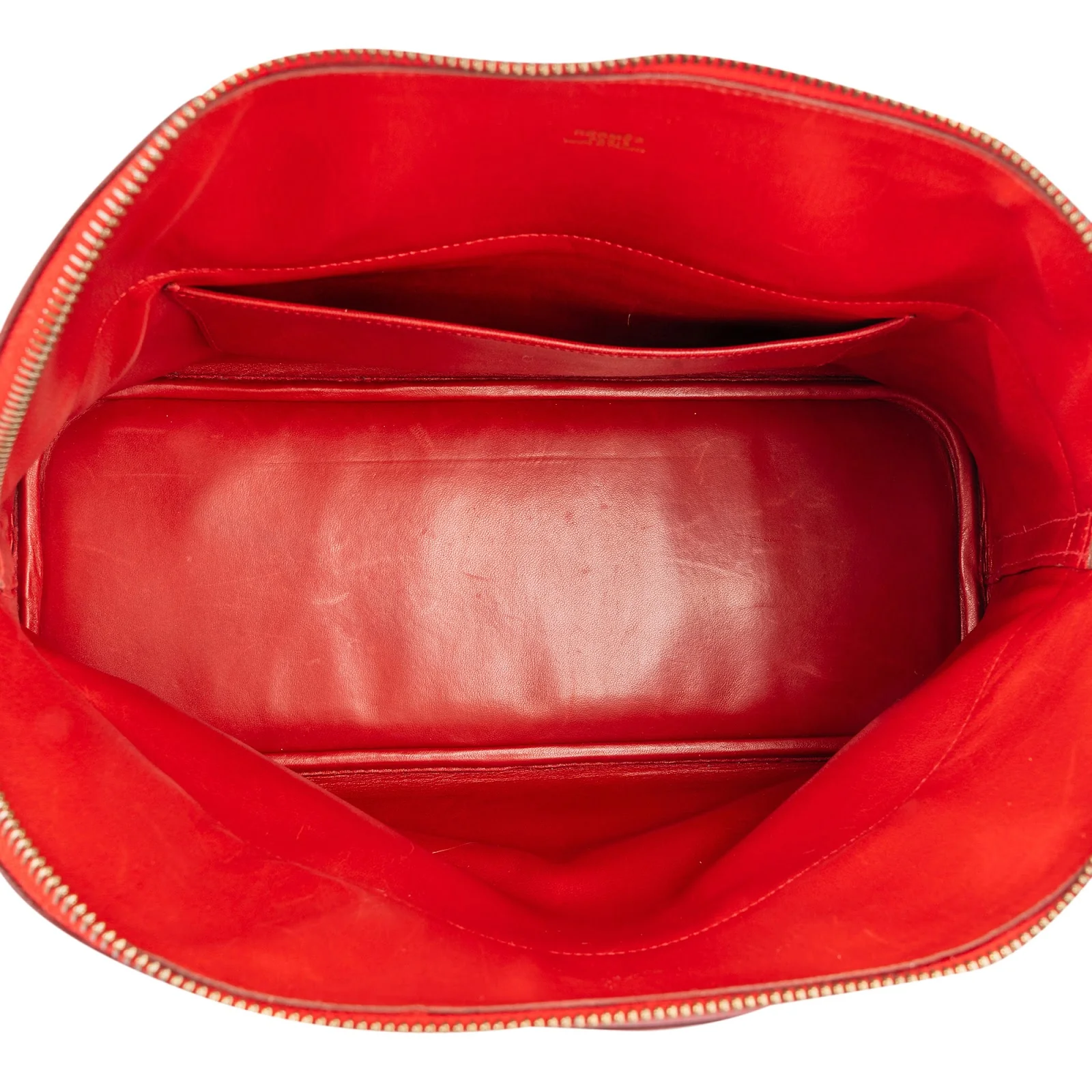 Hermès Rouge Courchevel Leather Bolide 35 Handbag