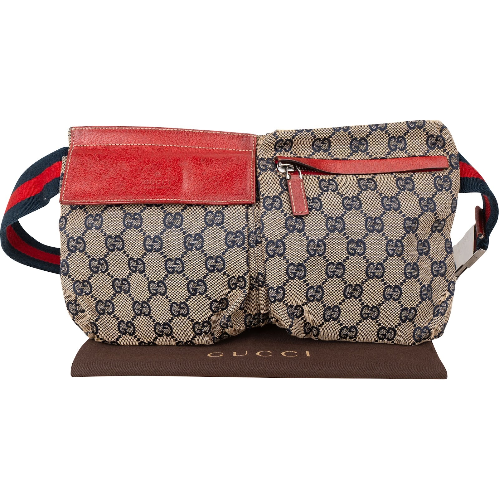 Gucci - Monogram GG Canvas Web Stripe Crossbody Belt