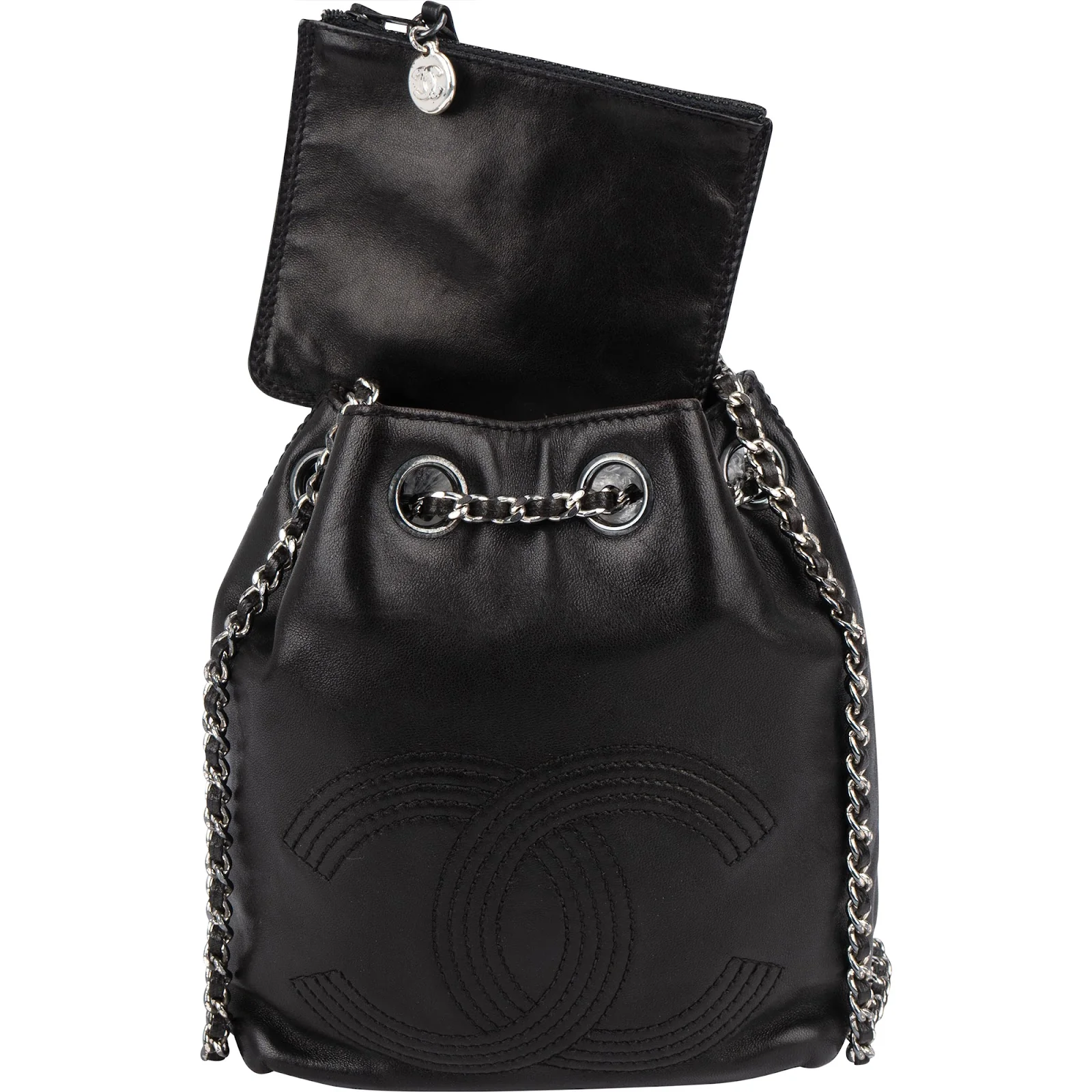 Chanel 22 Lambskin CC Small Drawstring Backpack