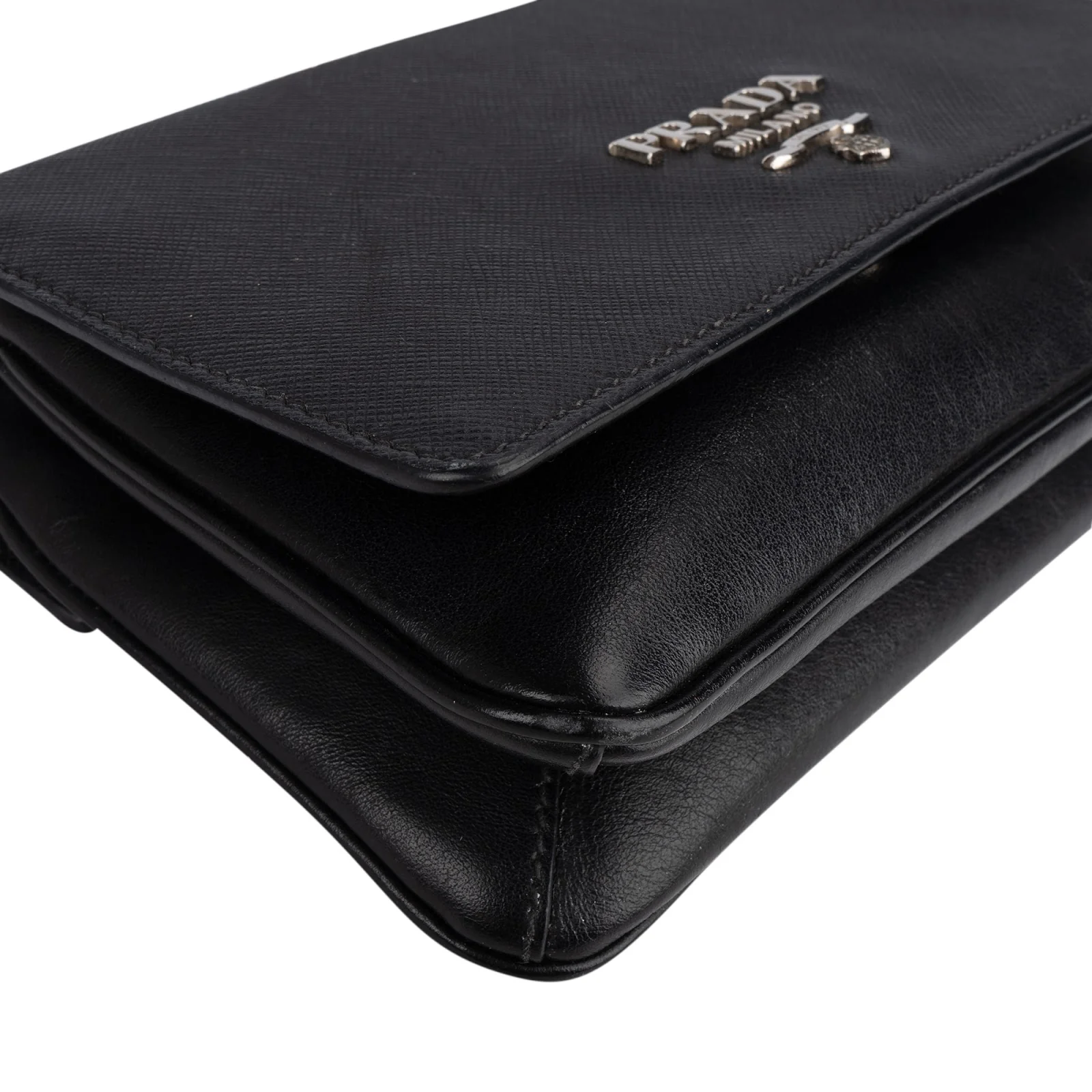 Prada Saffiano Leather Wallet on Chain Crossbody Bag