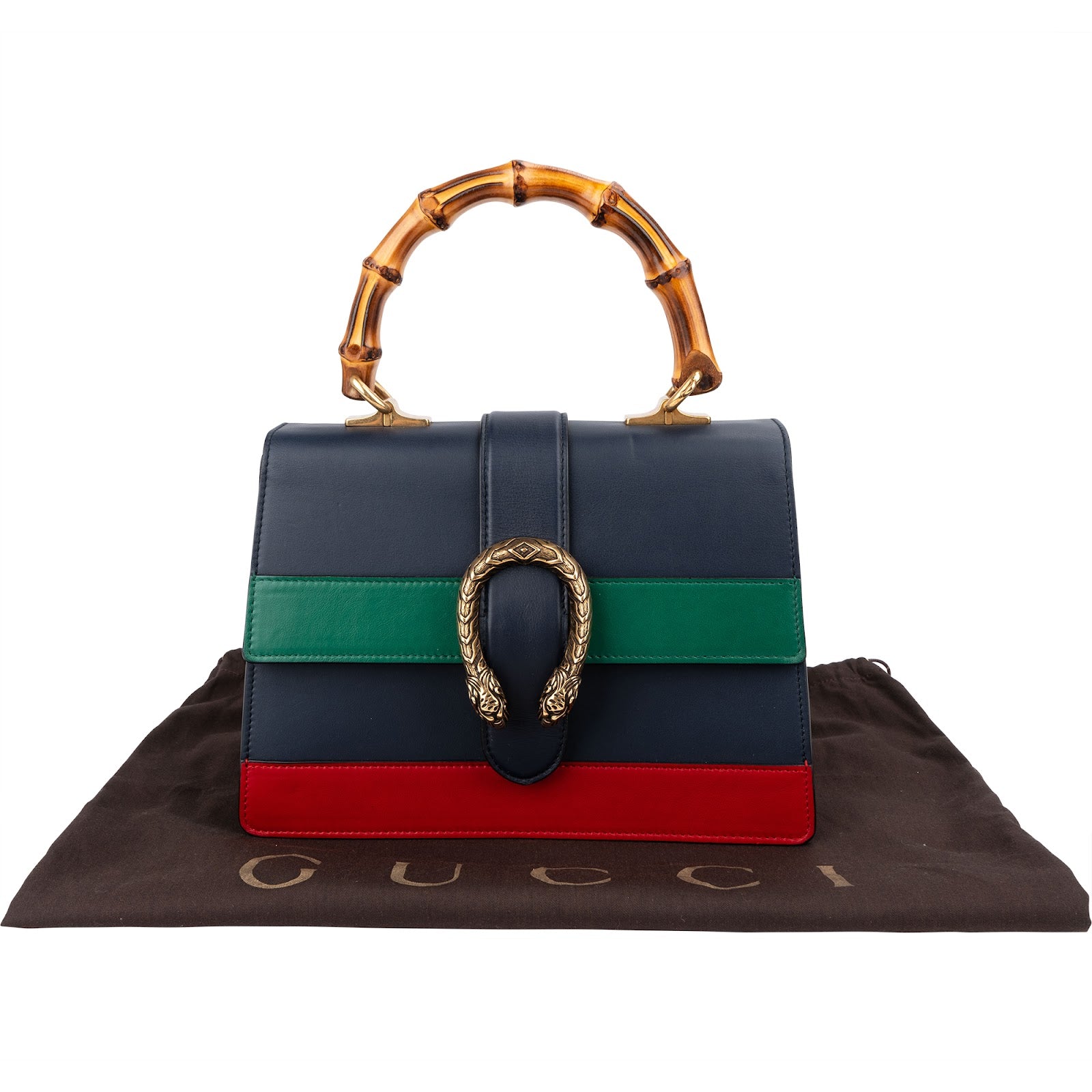 Gucci Multicolor Leather Dionysus Bamboo Top Handle Handbag