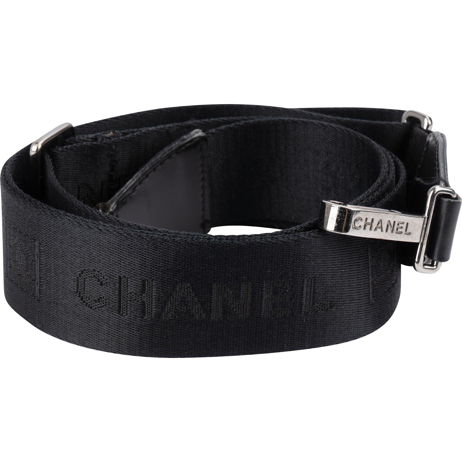 Chanel – Verstelbare tasriem met zwart embleem
