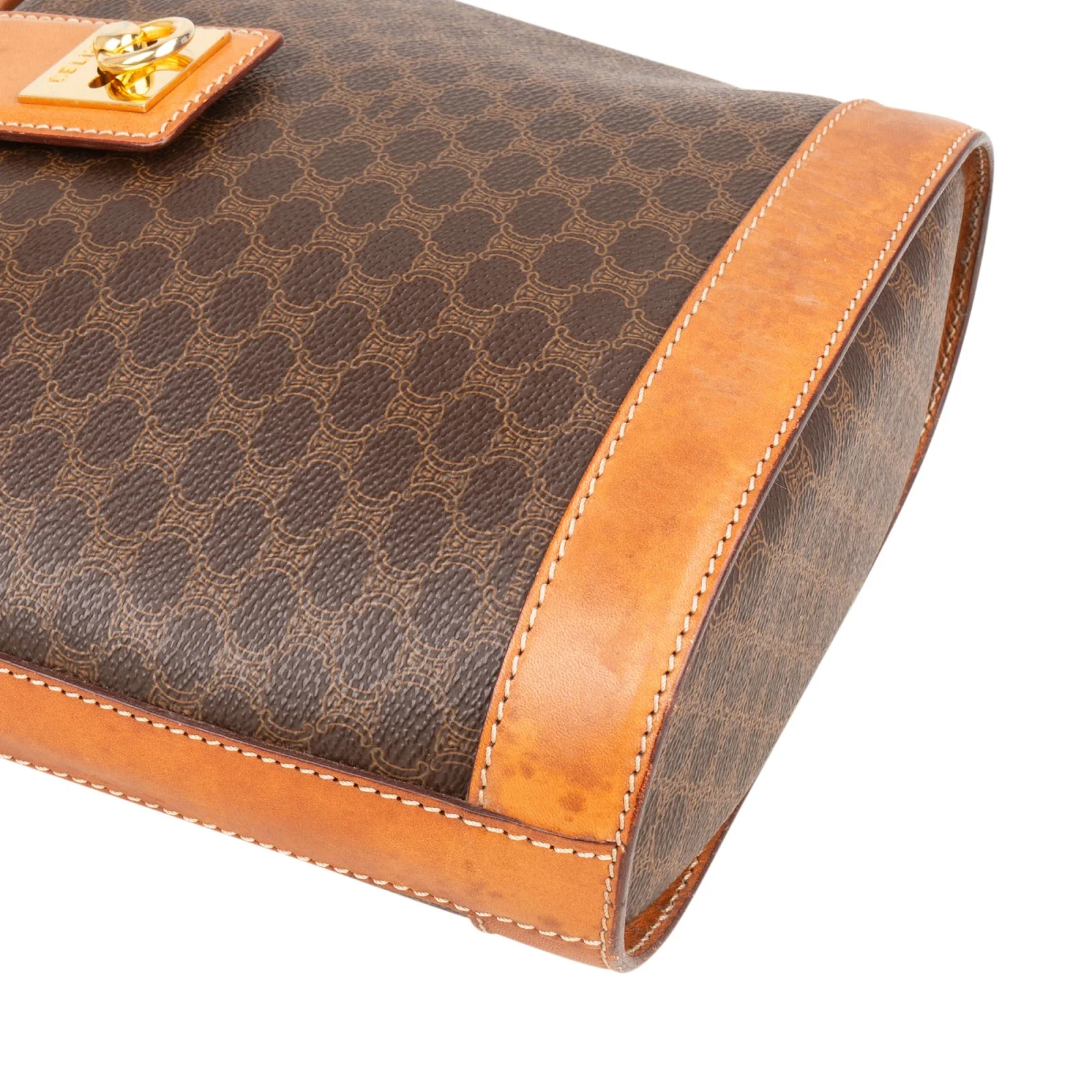 Celine Macadam Mongram Buckle Bucket Crossbody Bag