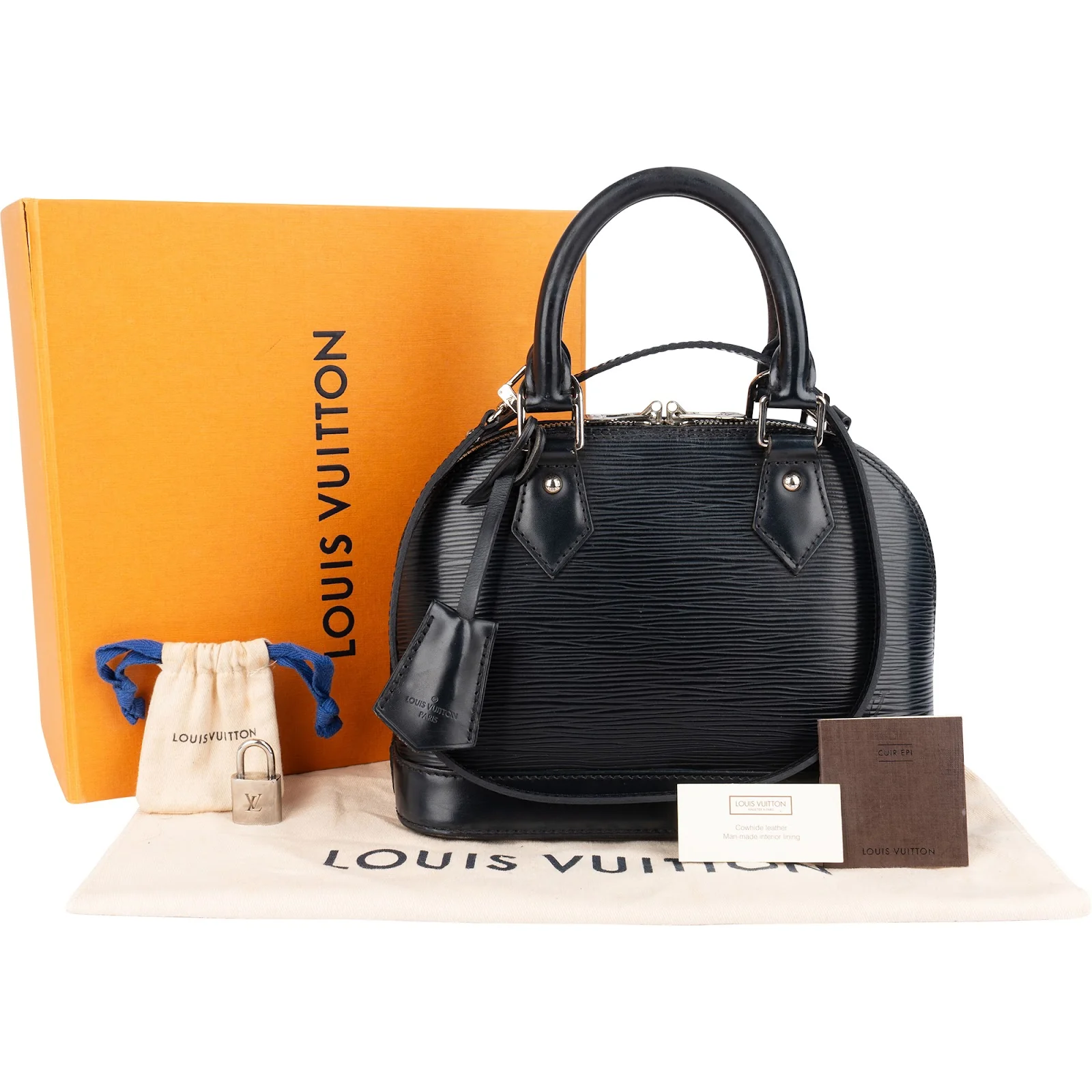 Louis Vuitton Noir Epi Leather Alma BB Handbag
