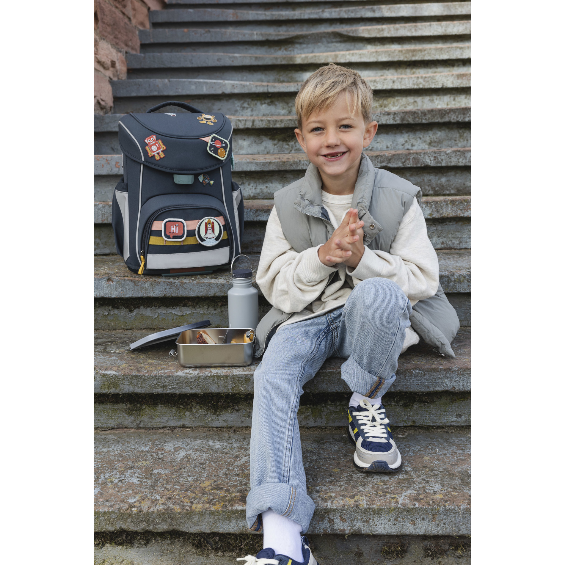 School Set Slim Unique Schulranzenset 6tlg. - navy