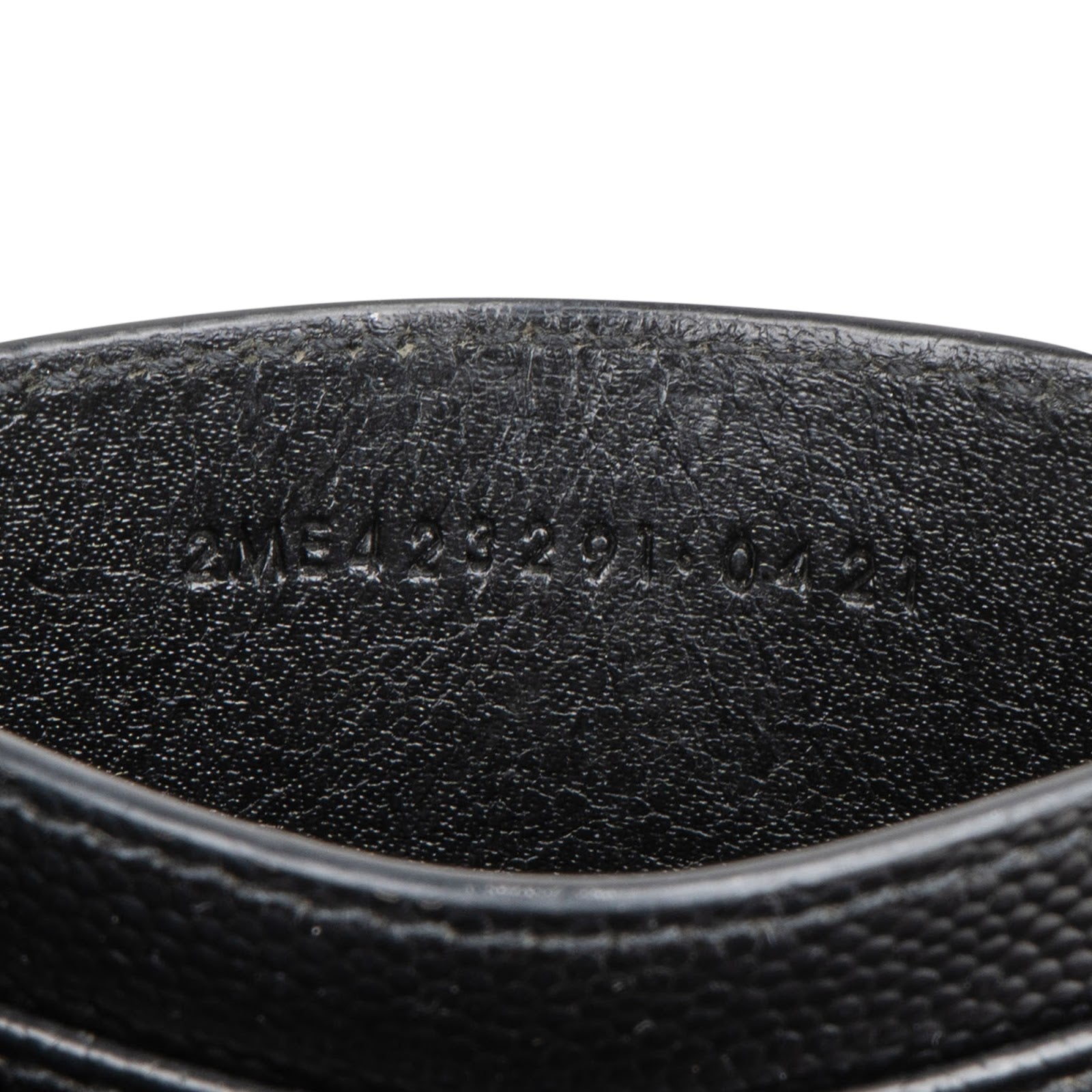 Saint Laurent Grain de Poudre Leather Chevron Card Holder