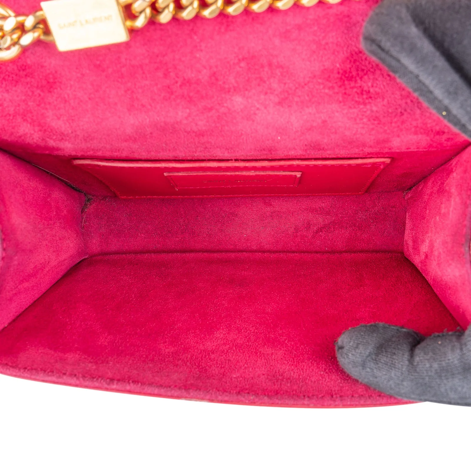 Saint Laurent Patent Leather Kate Chain Crossbody Bag