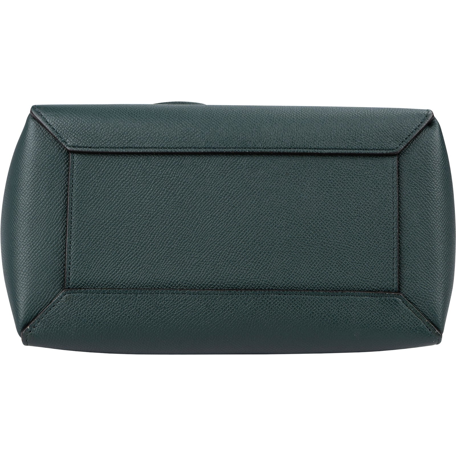 Celine Dark Green Grained Calfskin Belt Nano Handbag