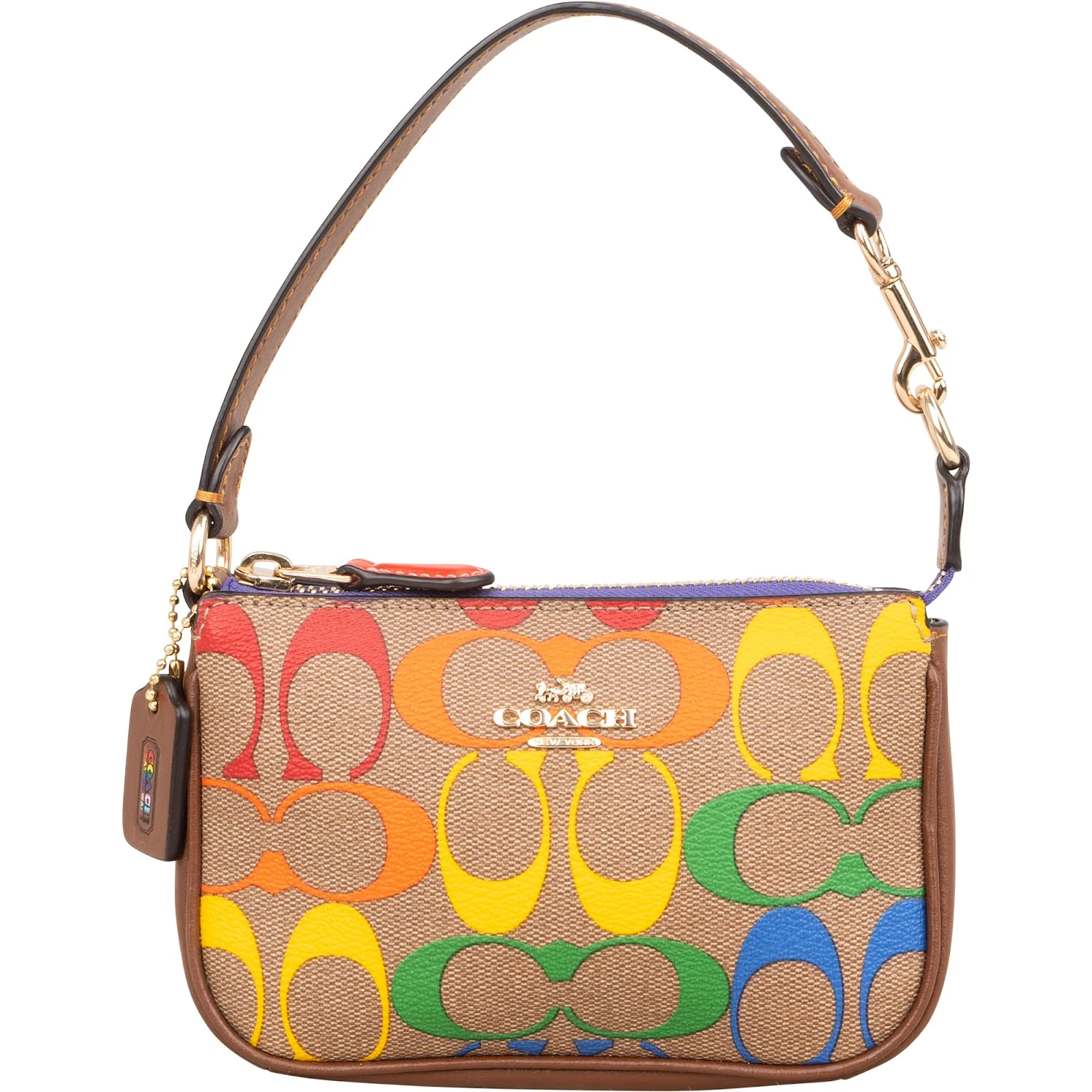 Coach Monogram Signature Canvas Rainbow Nolita 15 Handbag