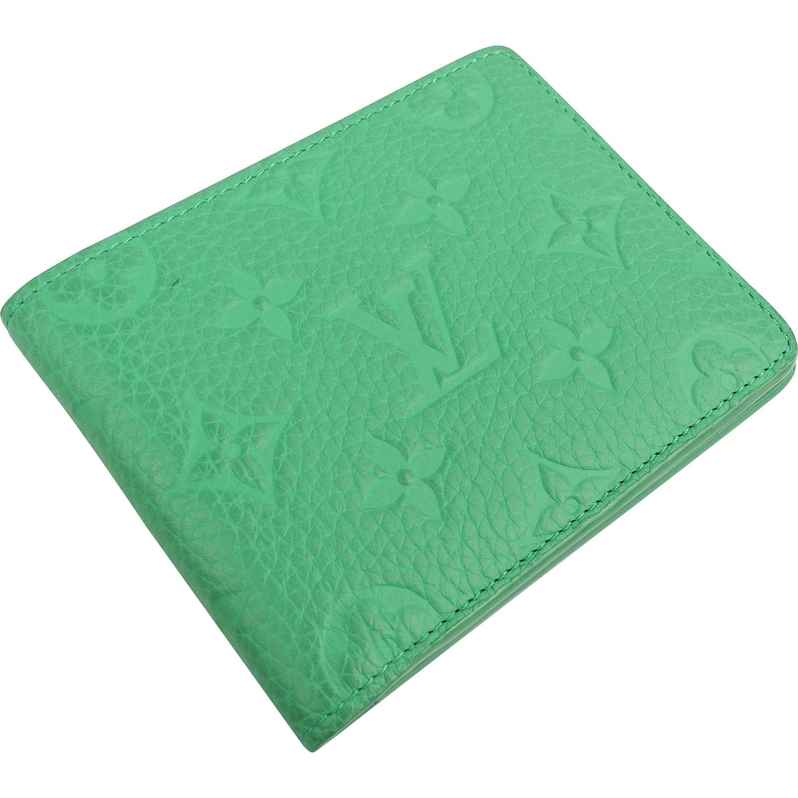Louis Vuitton Green Monogram Empreinte Leather Slender Wallet