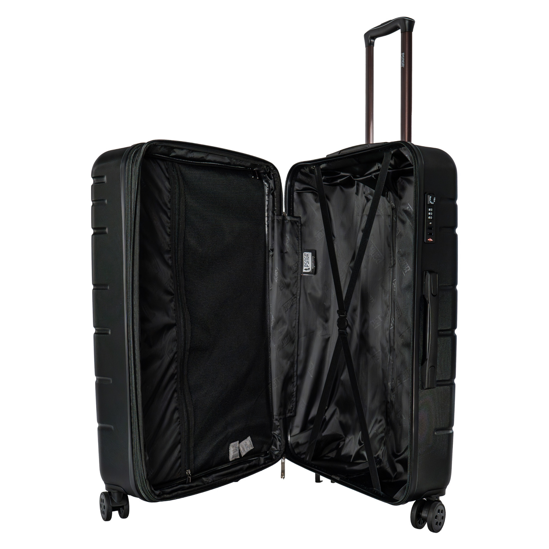 Stripes Kofferset 2-teilig (L,M) Erweiterbar - Black