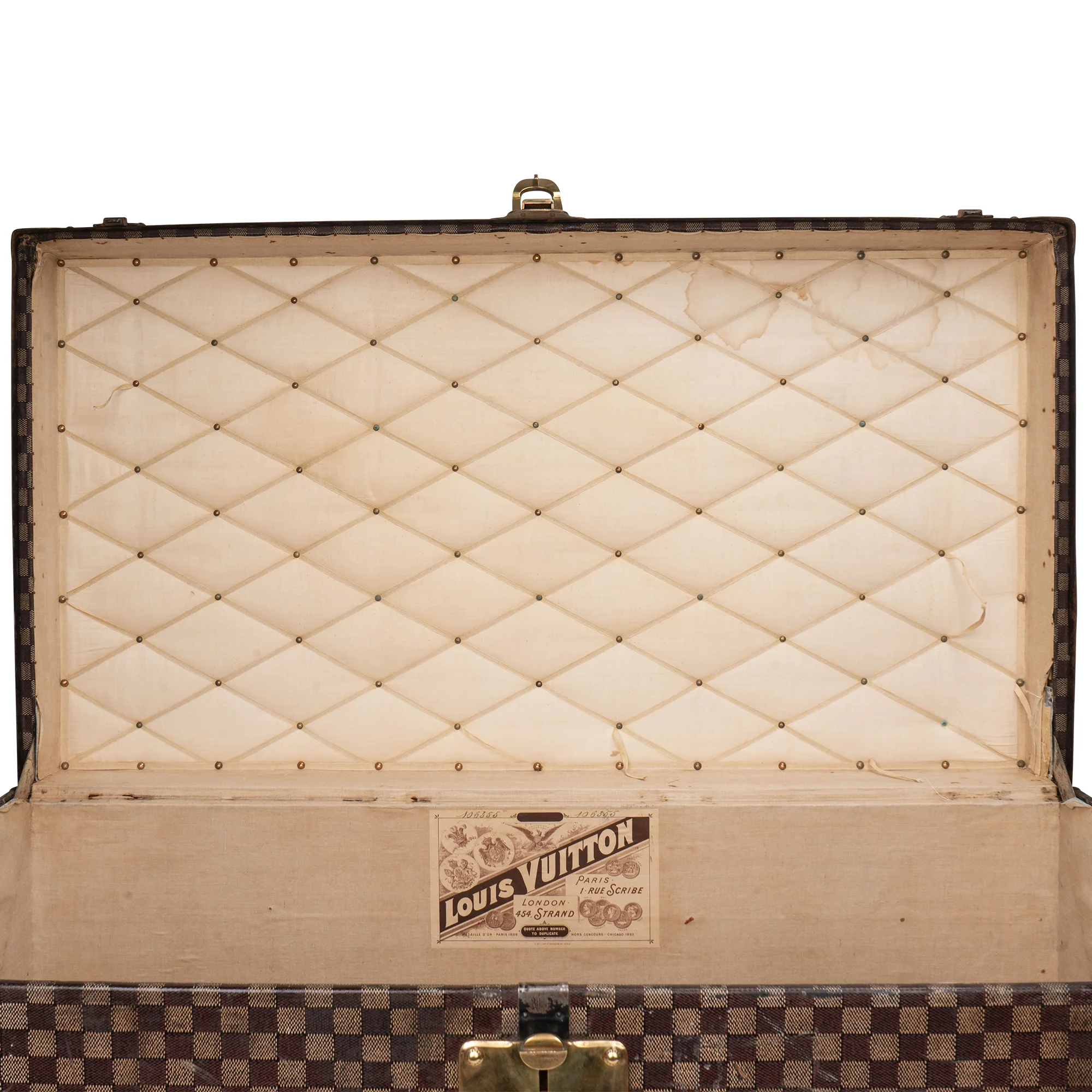 Louis Vuitton Damier Mark 2 c.1890s Courrier 100 Trunk Malle Koffer