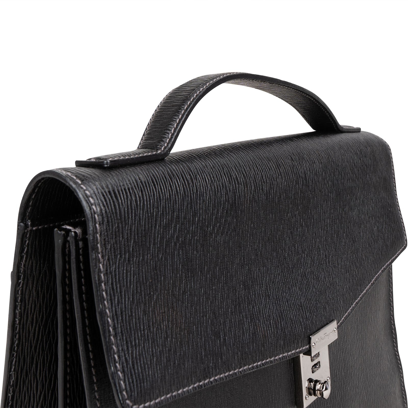 Salvatore Ferragamo - Grained Leather Briefcase