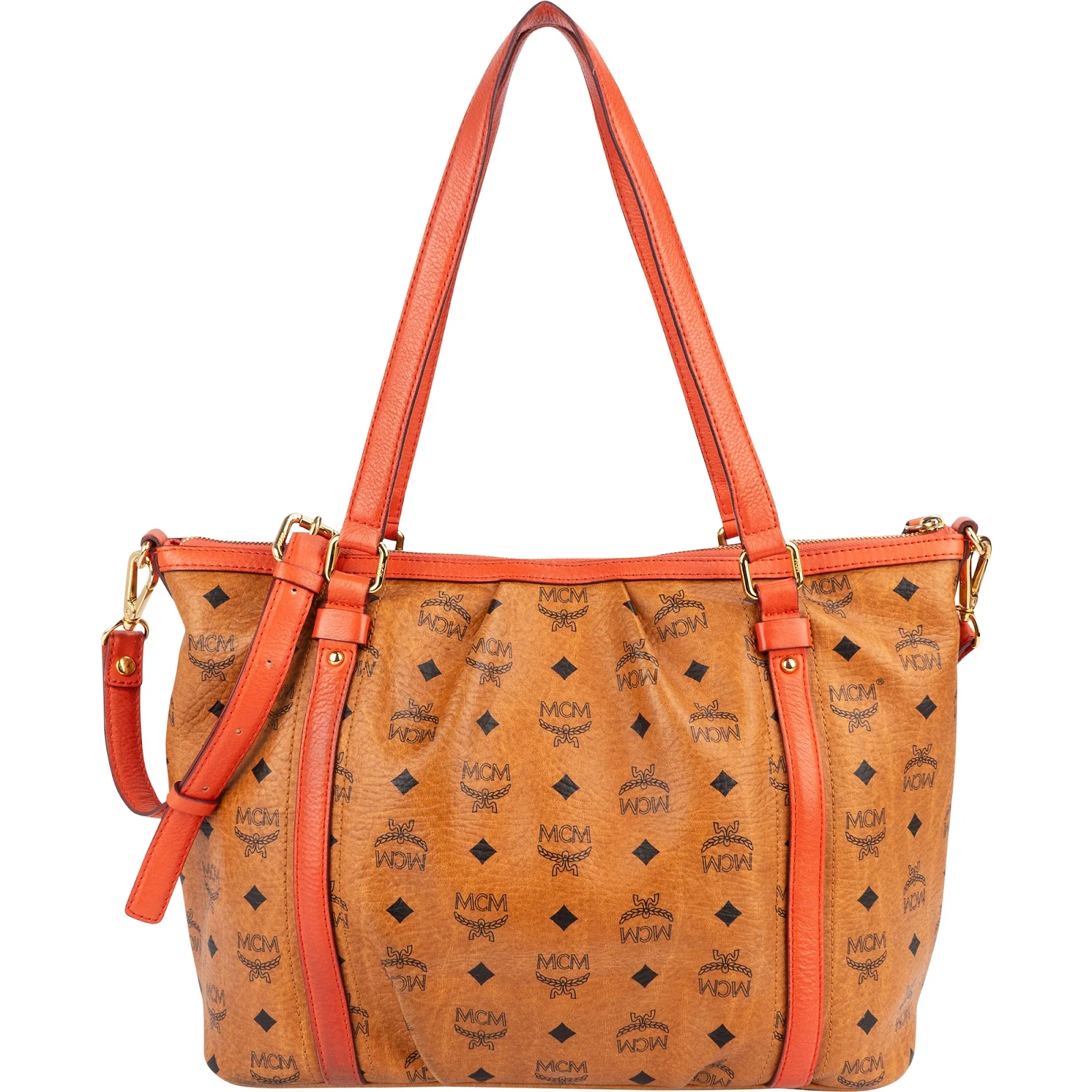 MCM Visetos Monogram Top Zip Shopper Shoulder Bag