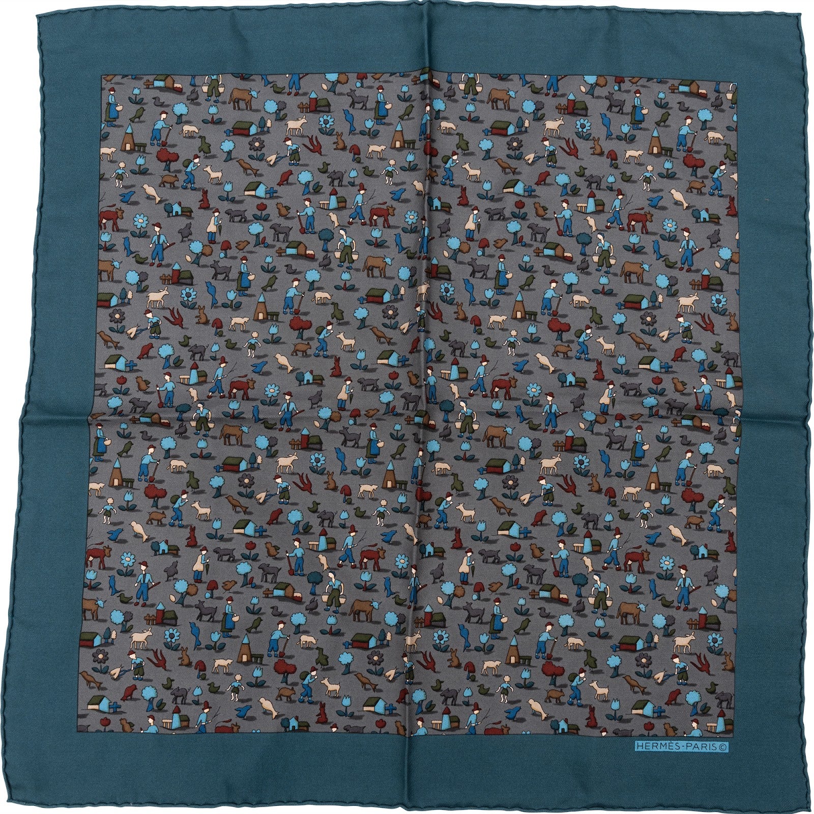 Hermès - A la Campagne Pocket Silk 40 Scarf