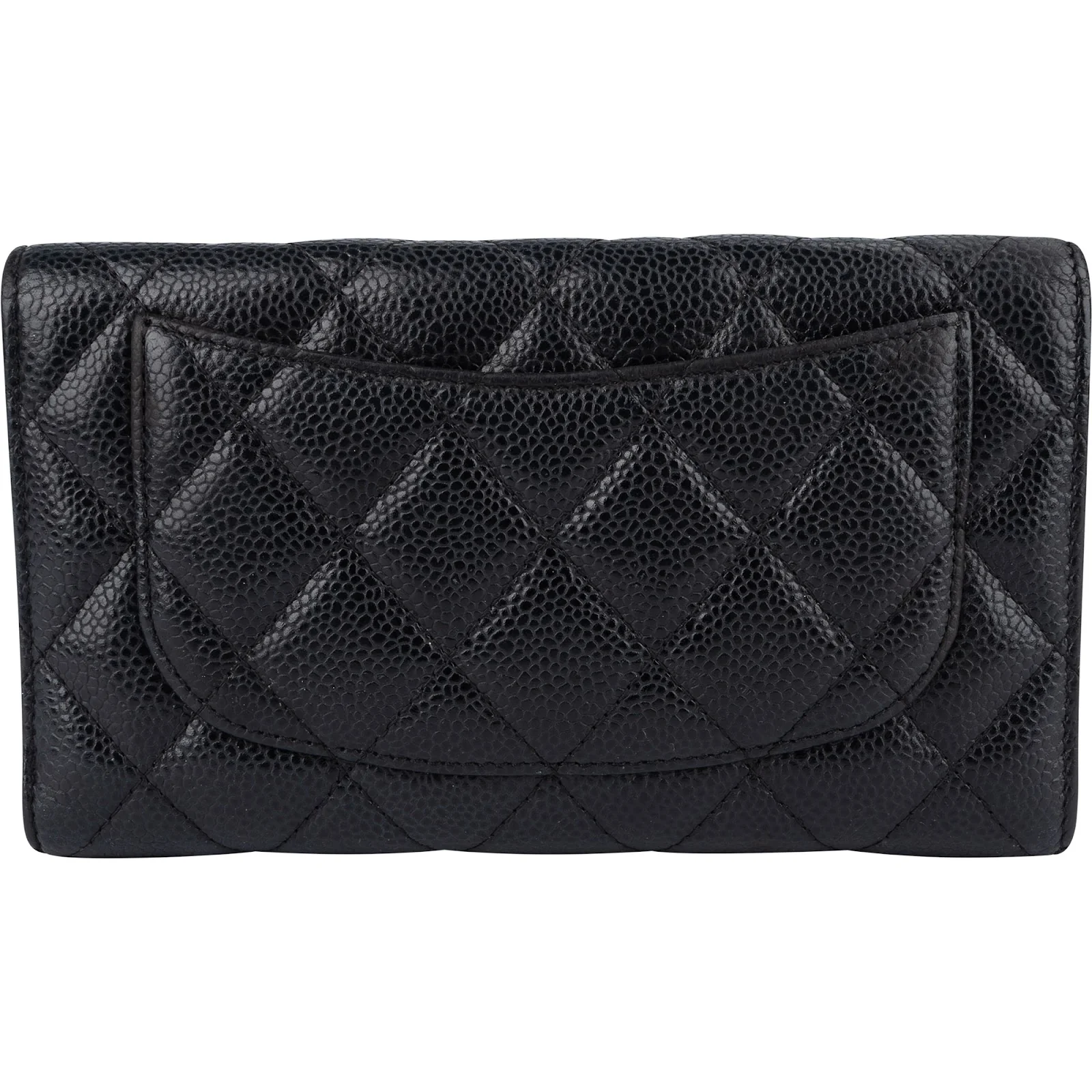Chanel Quilted Caviar Leather CC Flap Wallet