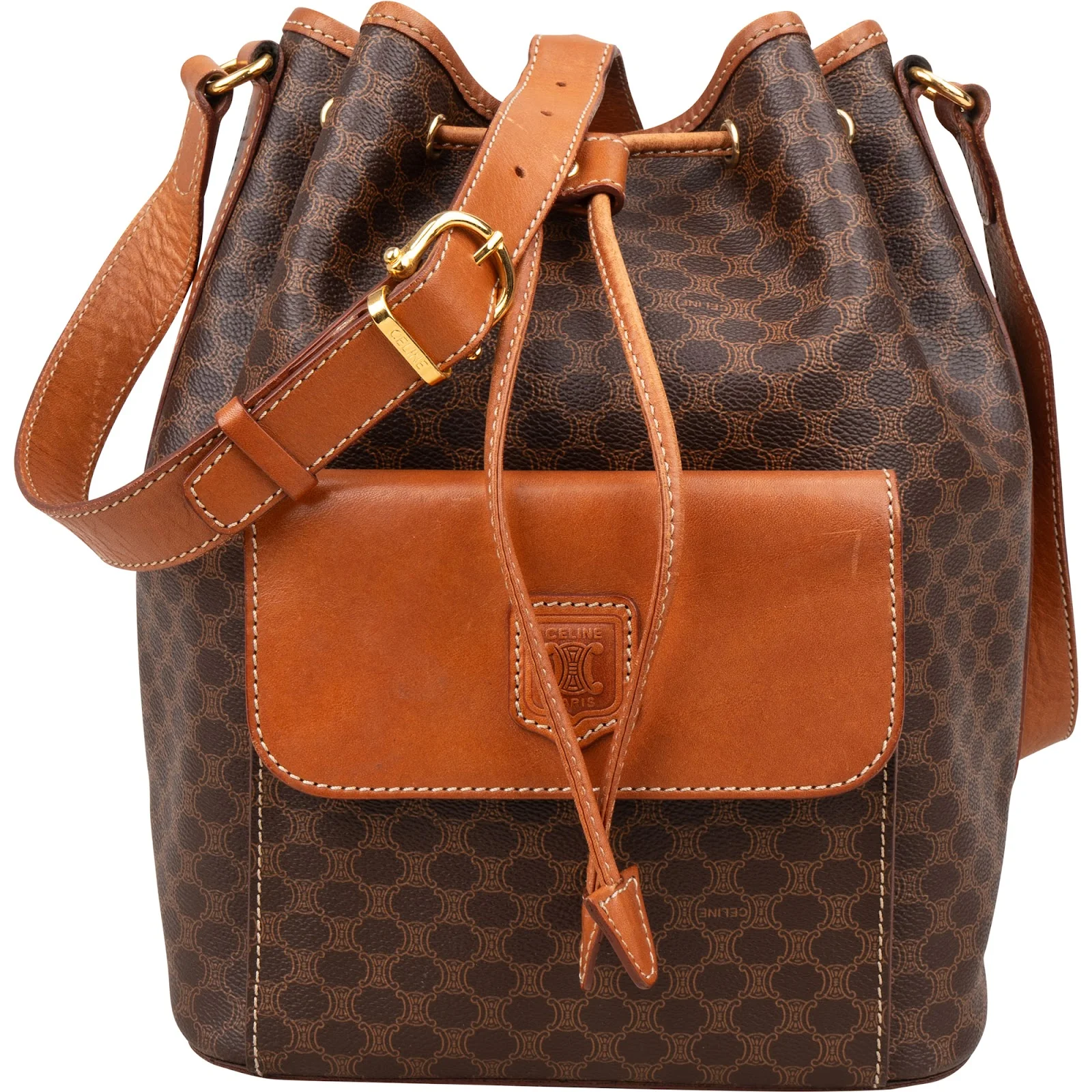 Celine Macadam Monogram Bucket Crossbody Bag