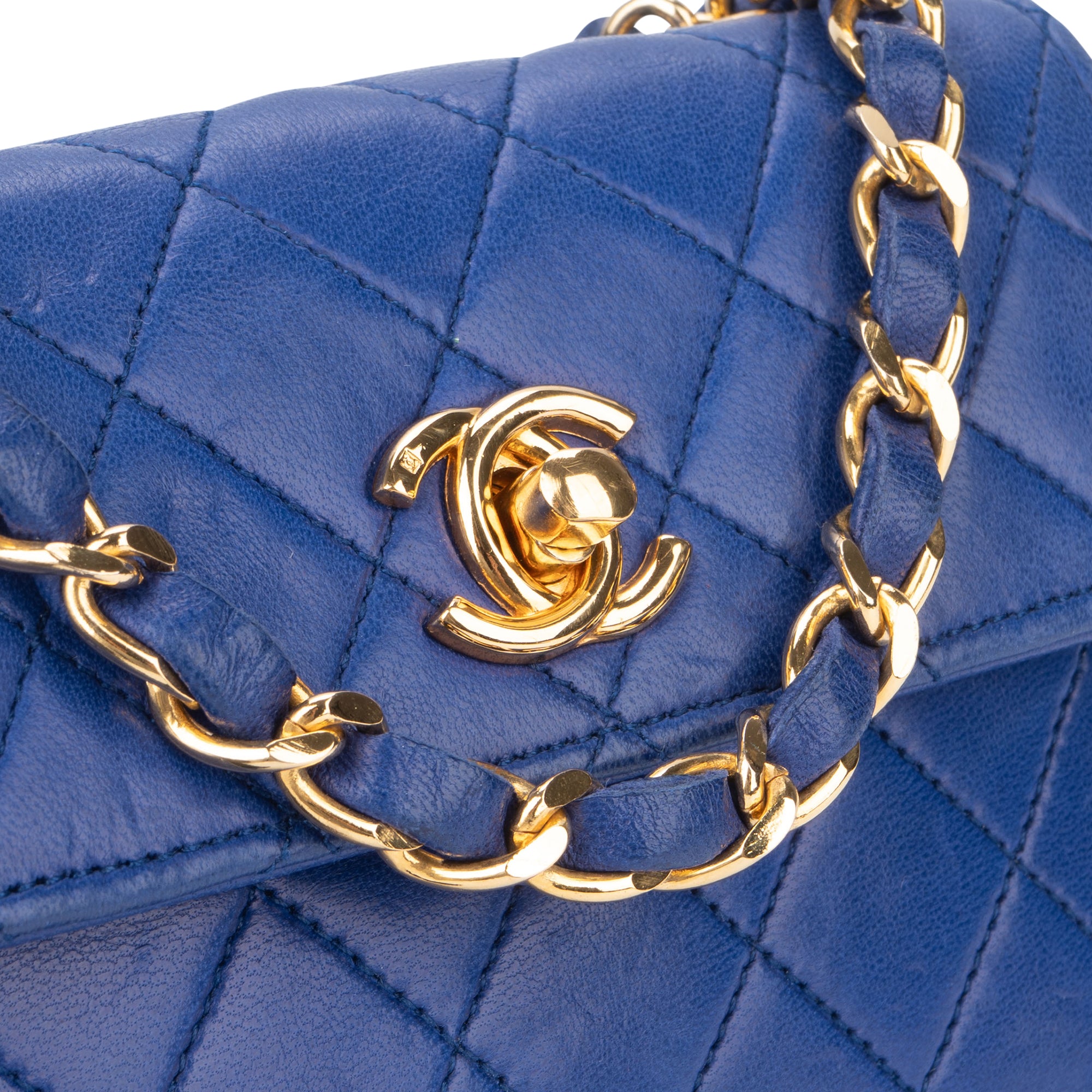 Chanel Quilted Lambskin 24K Gold Mini Single Flap Crossbody Bag