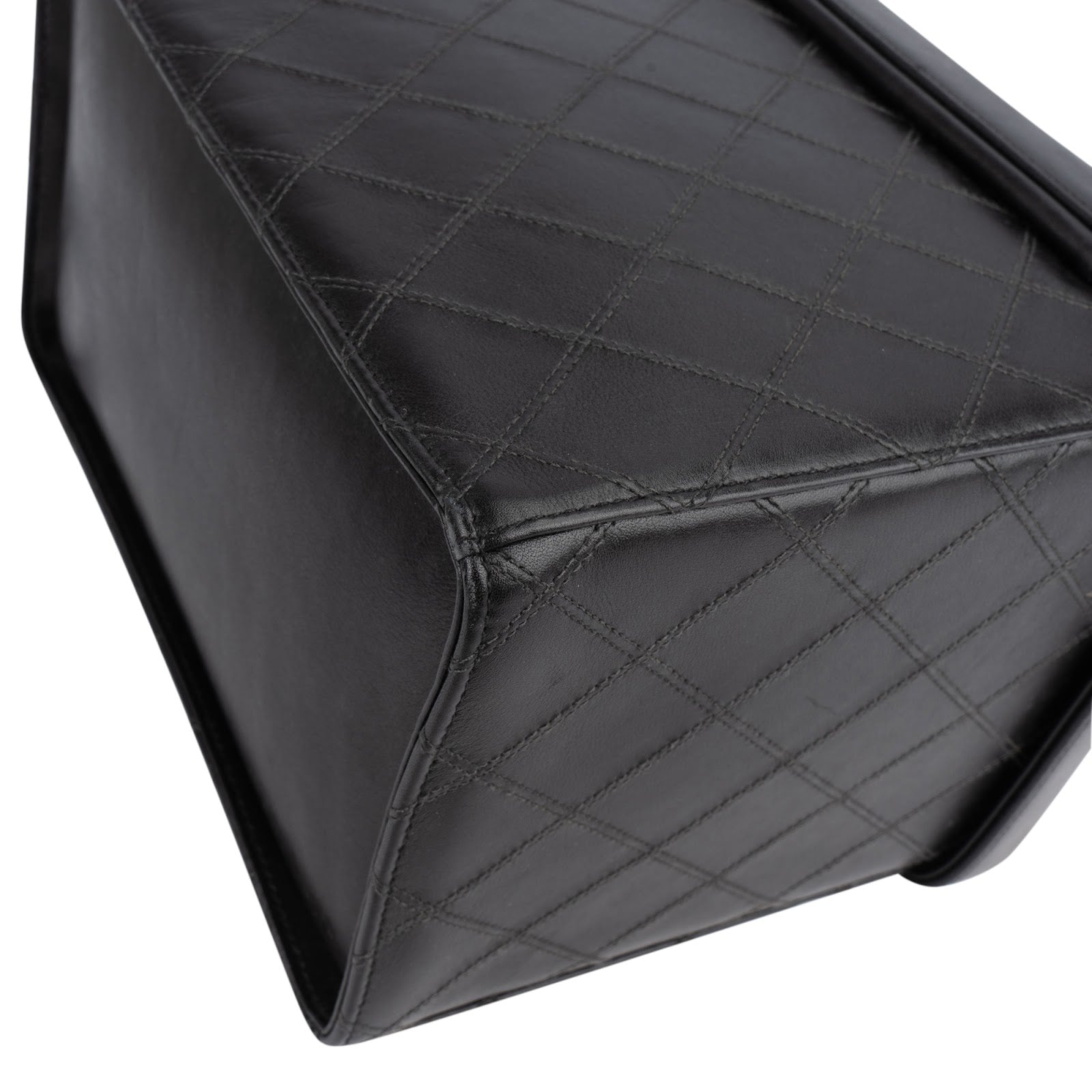 Chanel Jumbo Quilted Lambskin 24K Gold CC Vanity Case Handbag
