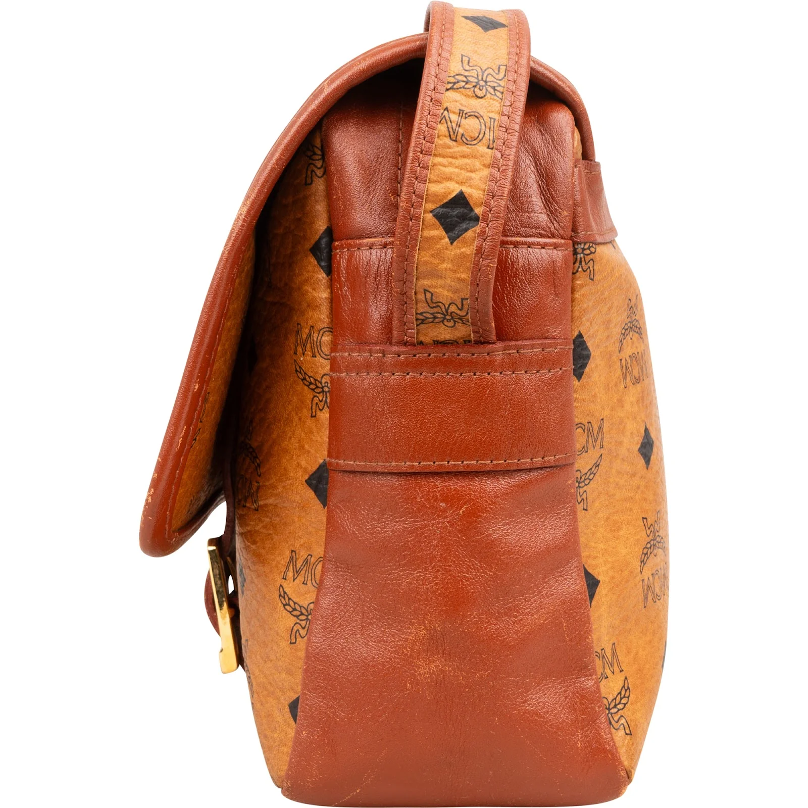 MCM Monogram Visetos Buckle Flap Crossbody Bag
