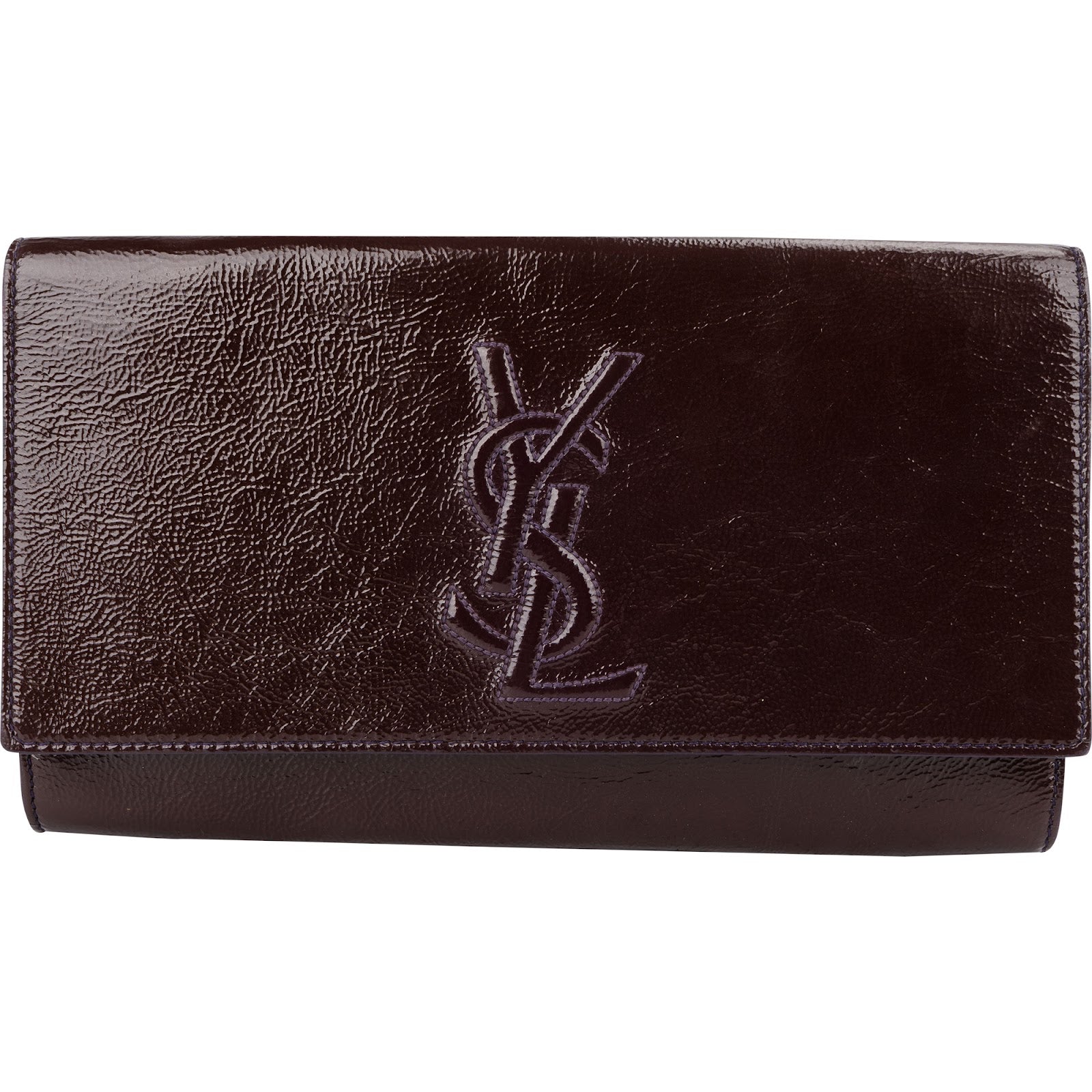 Yves Saint Laurent Crinkled Patent Leather Belle De Jour Clutch