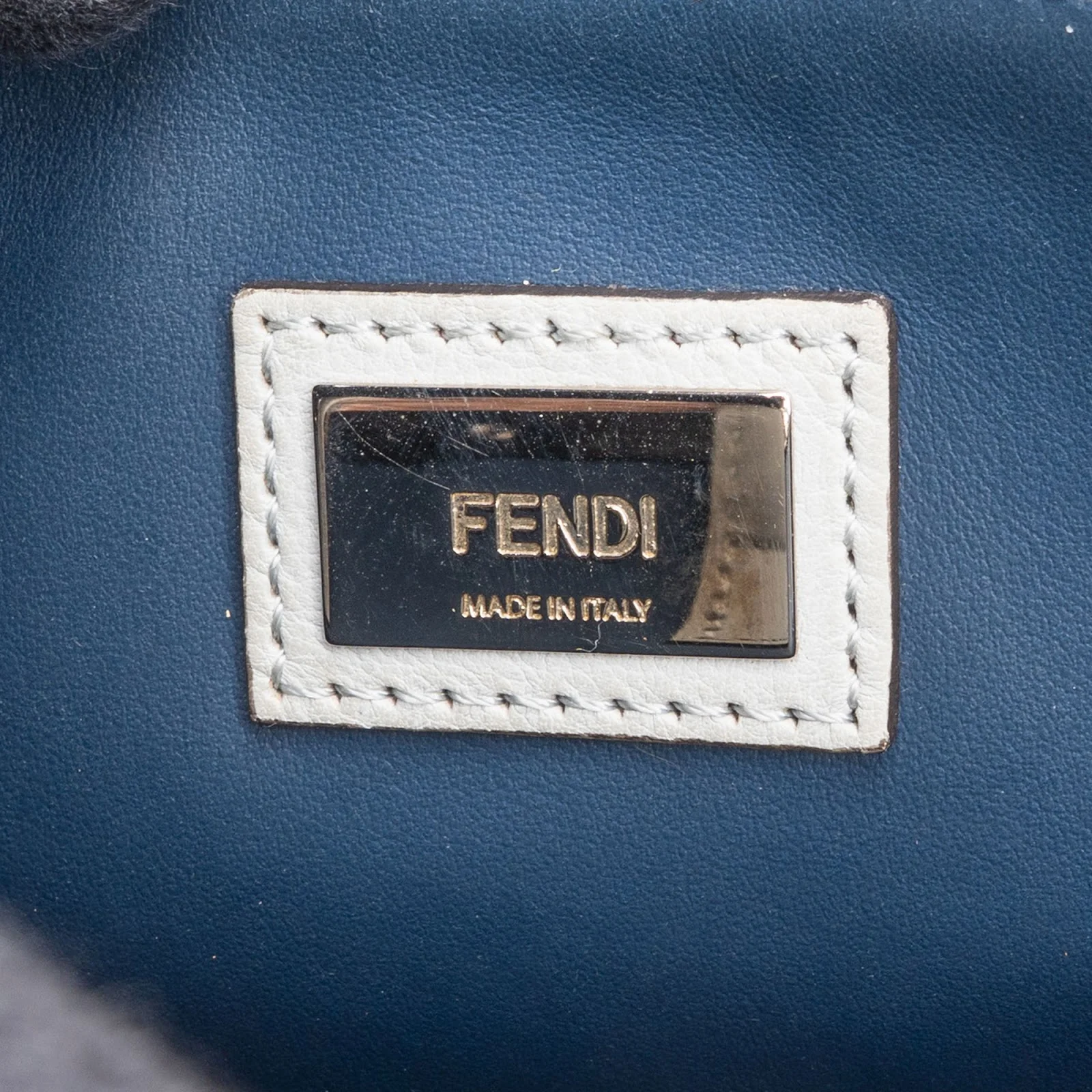 Fendi Light Blue Leather Whipstitch 2Jours Mini Handbag