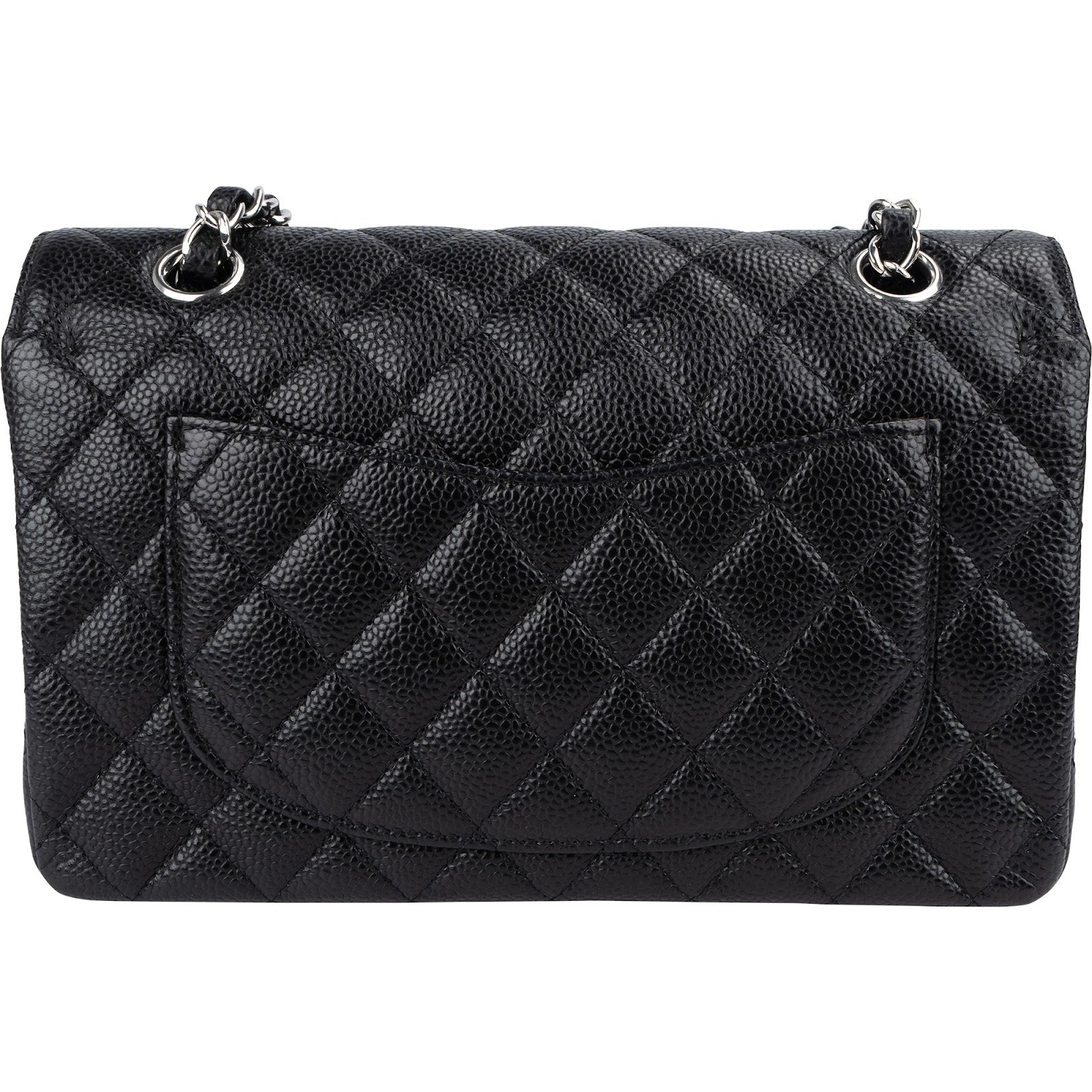 Chanel Quilted Caviar Leather Palladium Small Double Flap Shoulder Bag