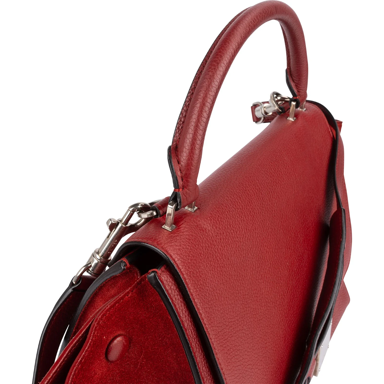 Celine Grained Calfskin Suede Leather Trapeze Handbag
