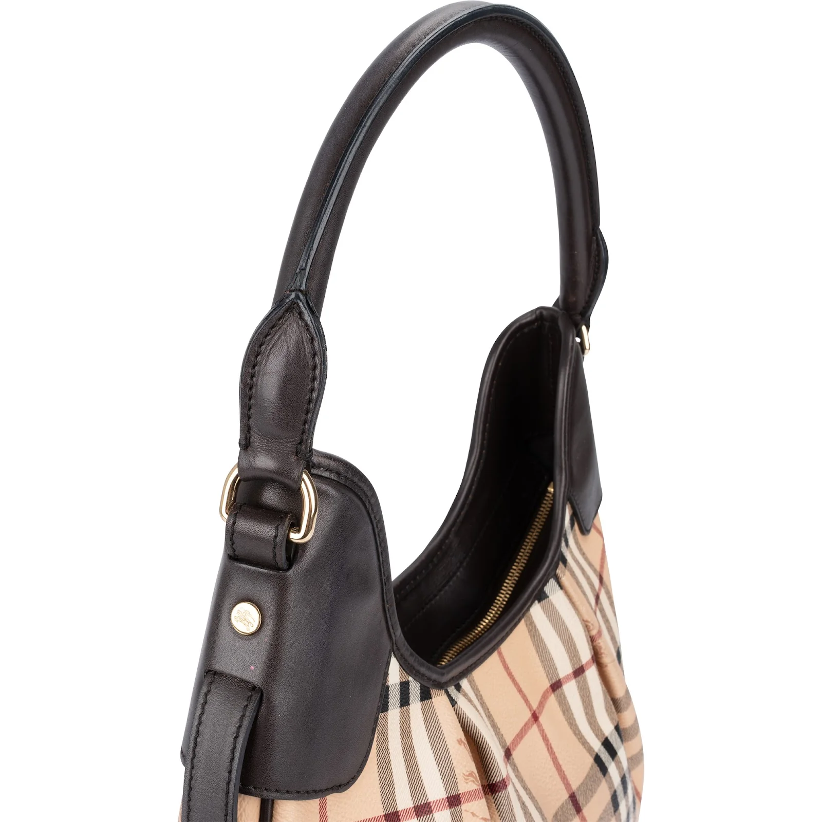 Burberry Haymarket Check Hobo Shoulder Bag