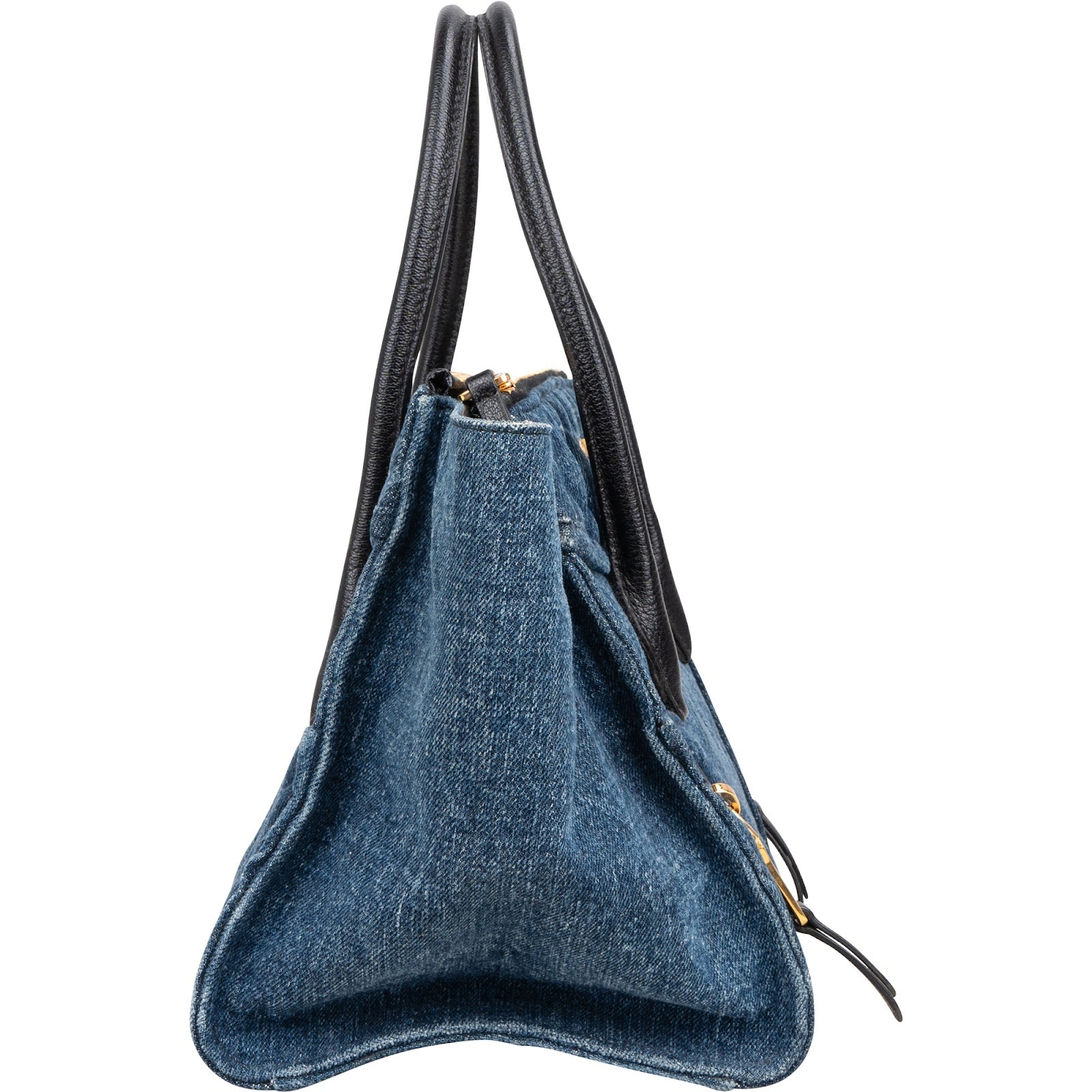 Miu Miu Denim Biker Tote Handbag