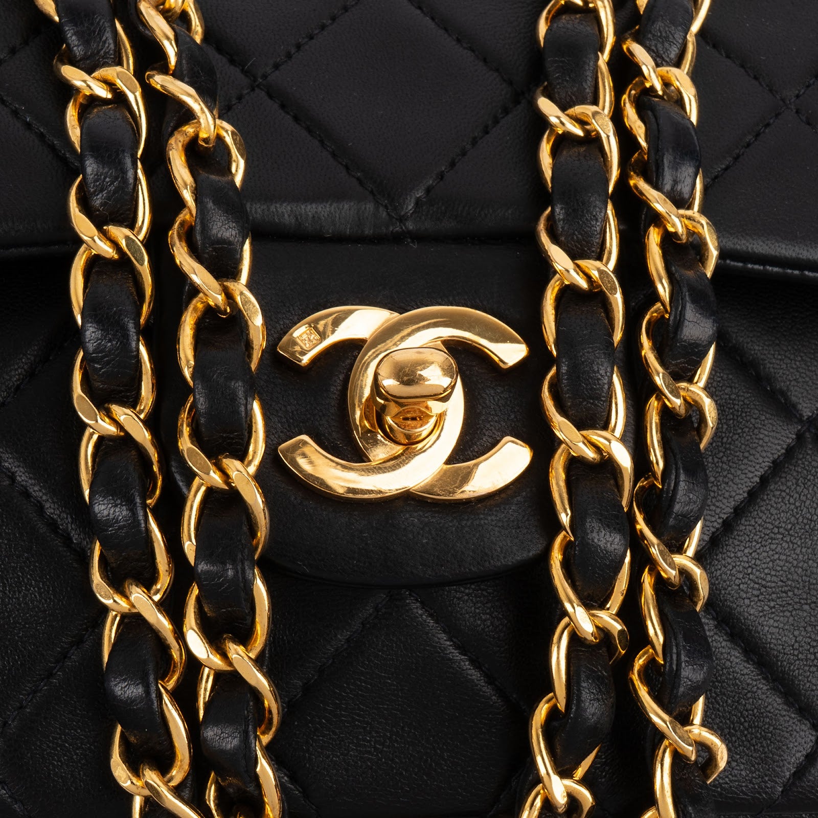 Chanel Quilted Lambskin 24K Gold Medium Double Flap Shoulder Bag