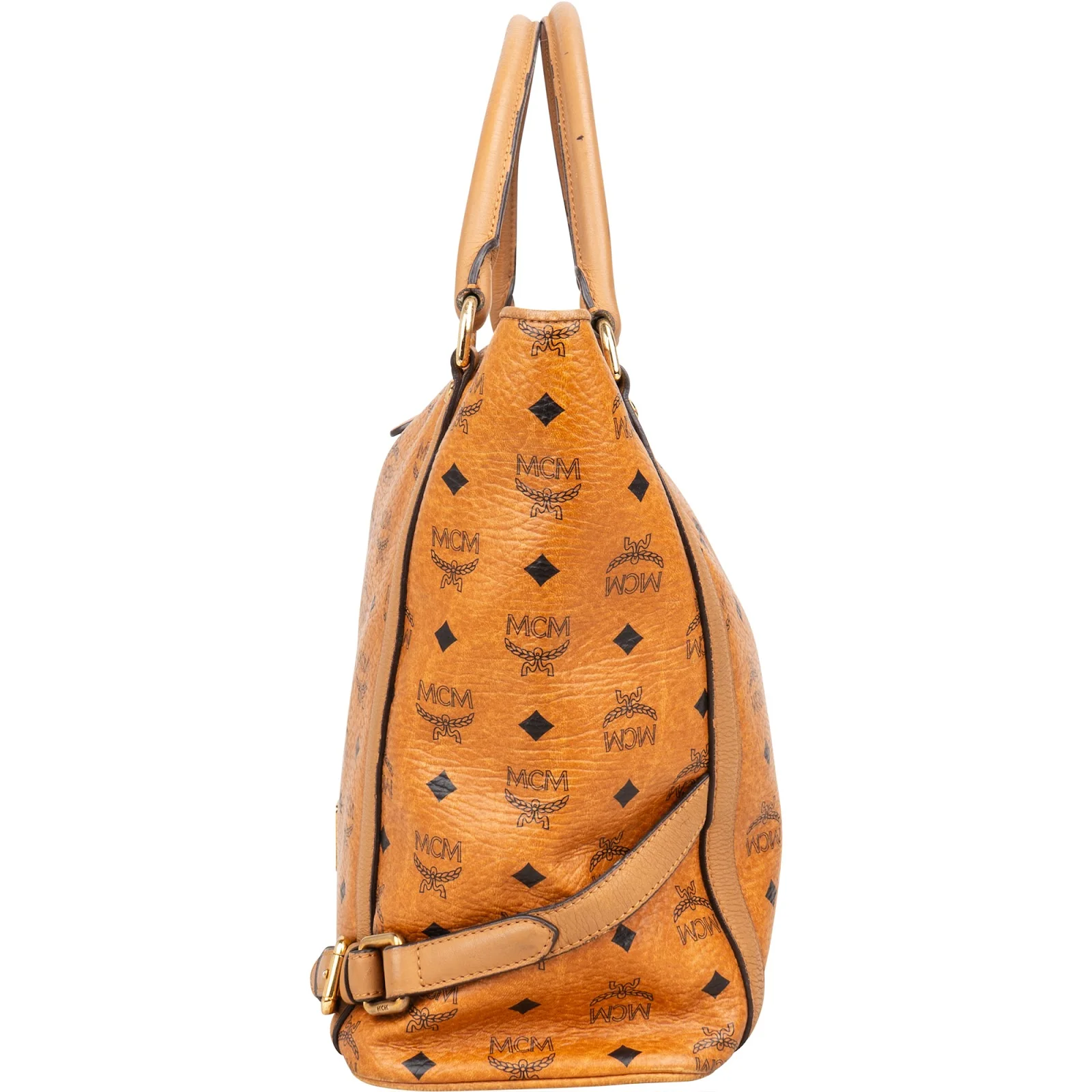 MCM Monogram Visetos Hobo Shopper Handbag