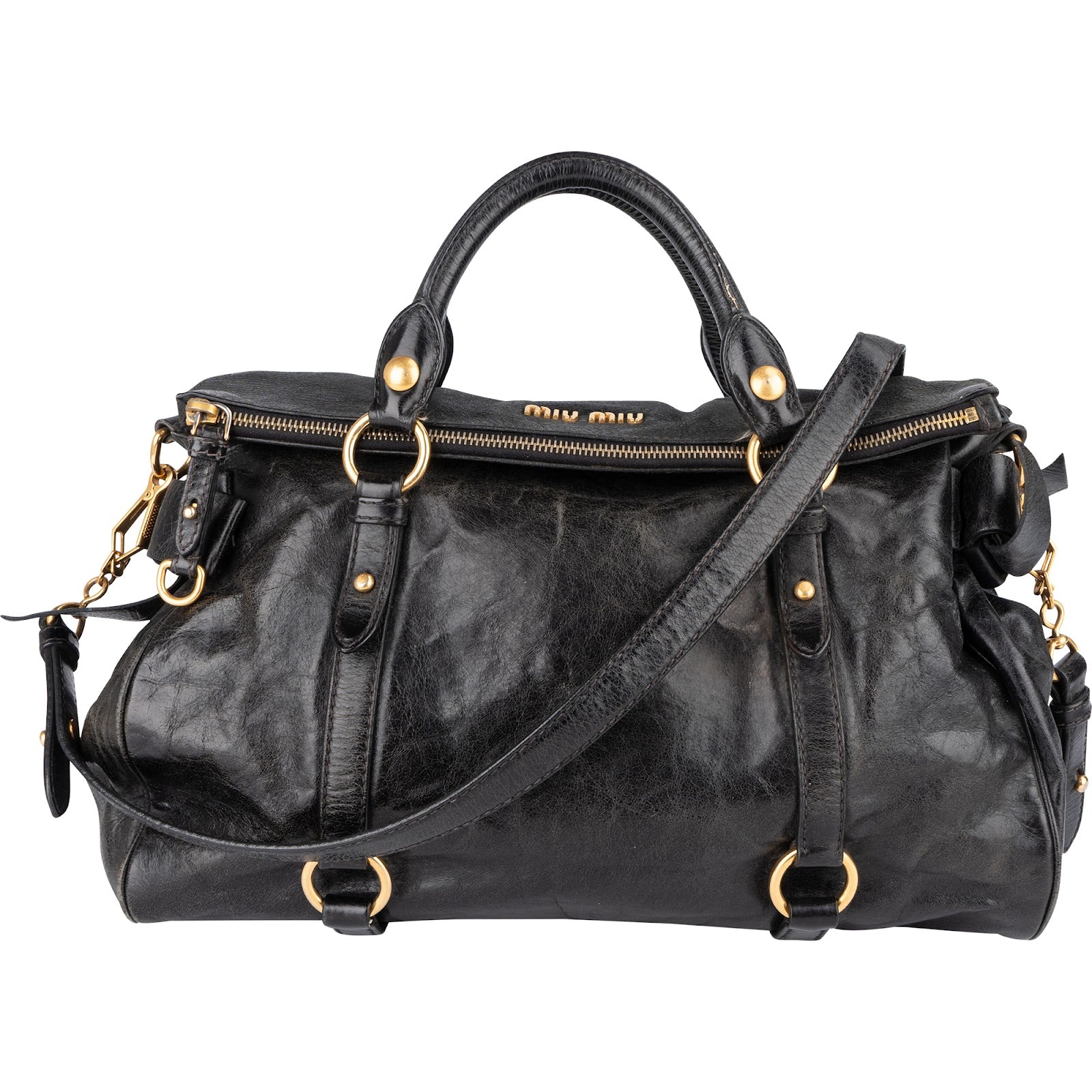 Miu Miu Vitello Lux Leather City Handbag