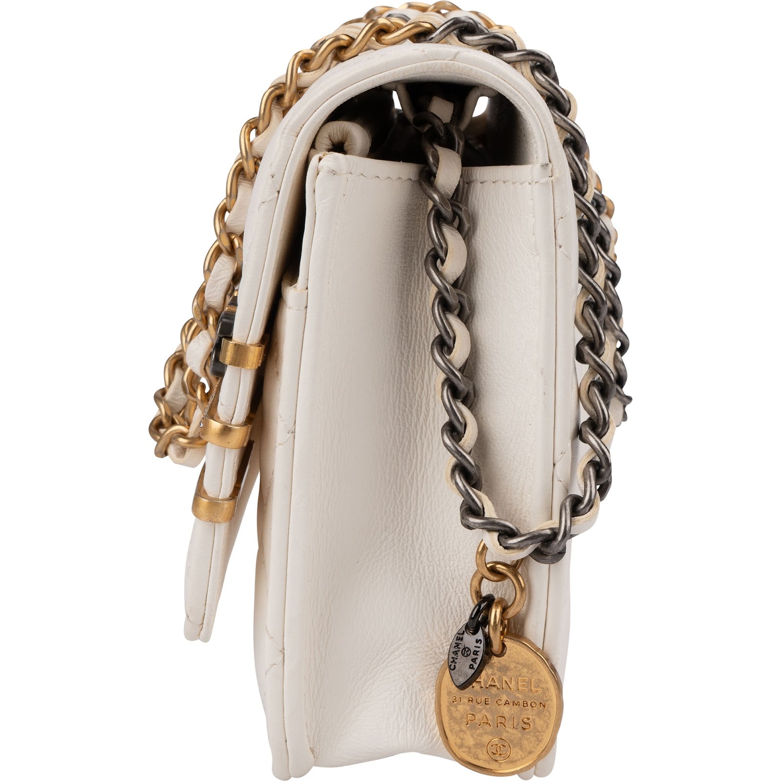 Chanel - Paris-Cosmopolite Charms Two-Tone Wallet On Chain Crossbody Bag