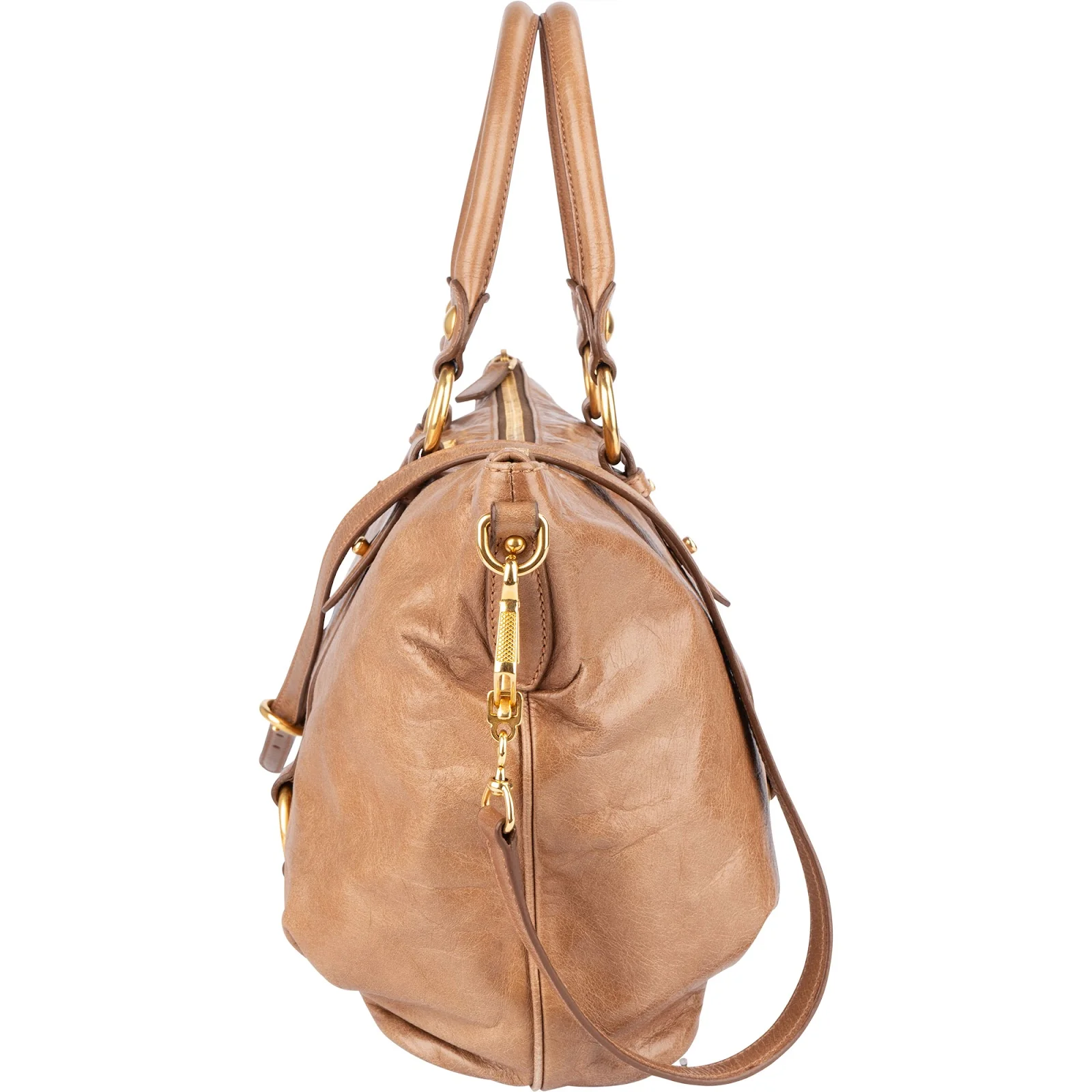 Miu Miu Vitello Lux Leather Satchel Handbag