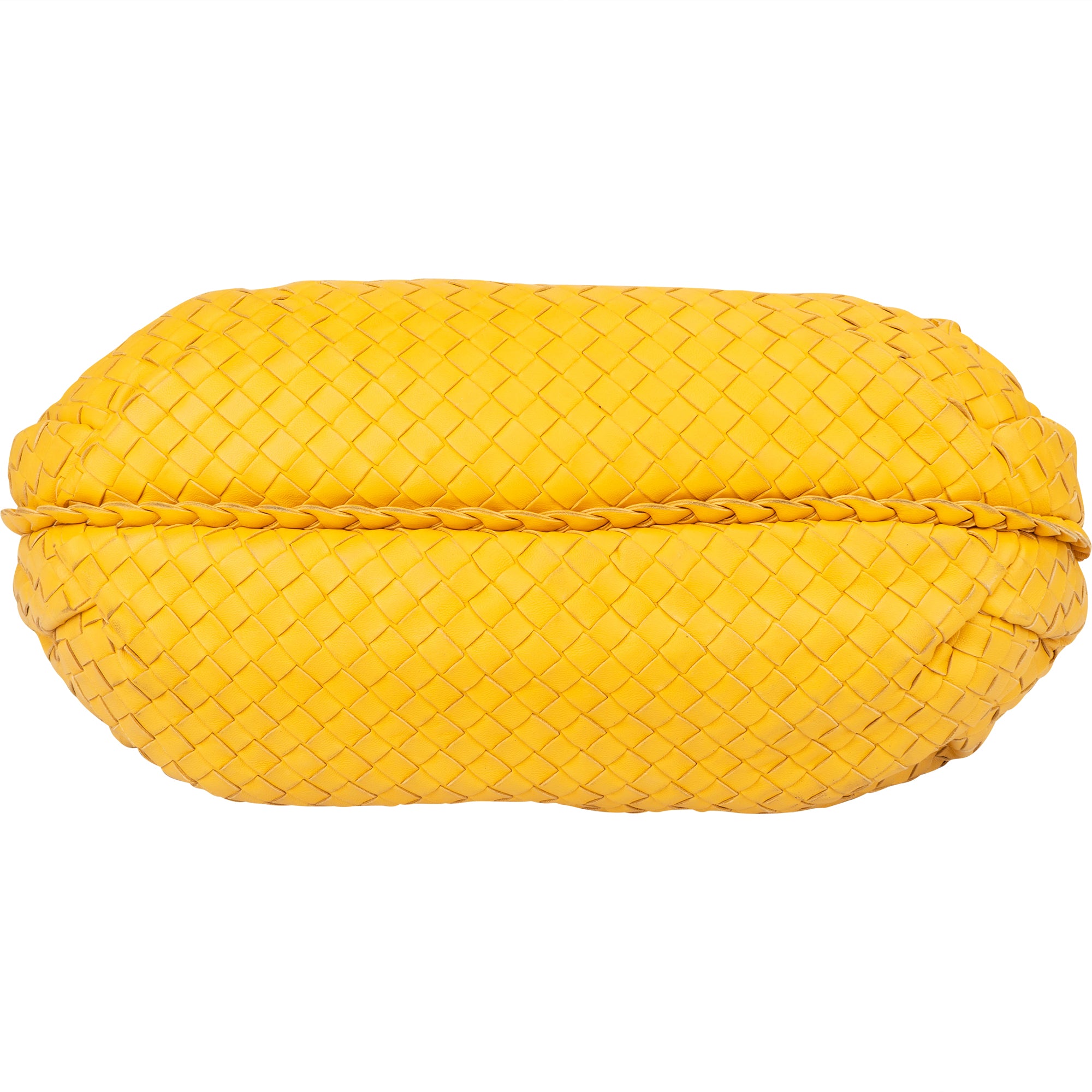 Sac hobo « Belly » en cuir Intrecciato jaune de Bottega Veneta