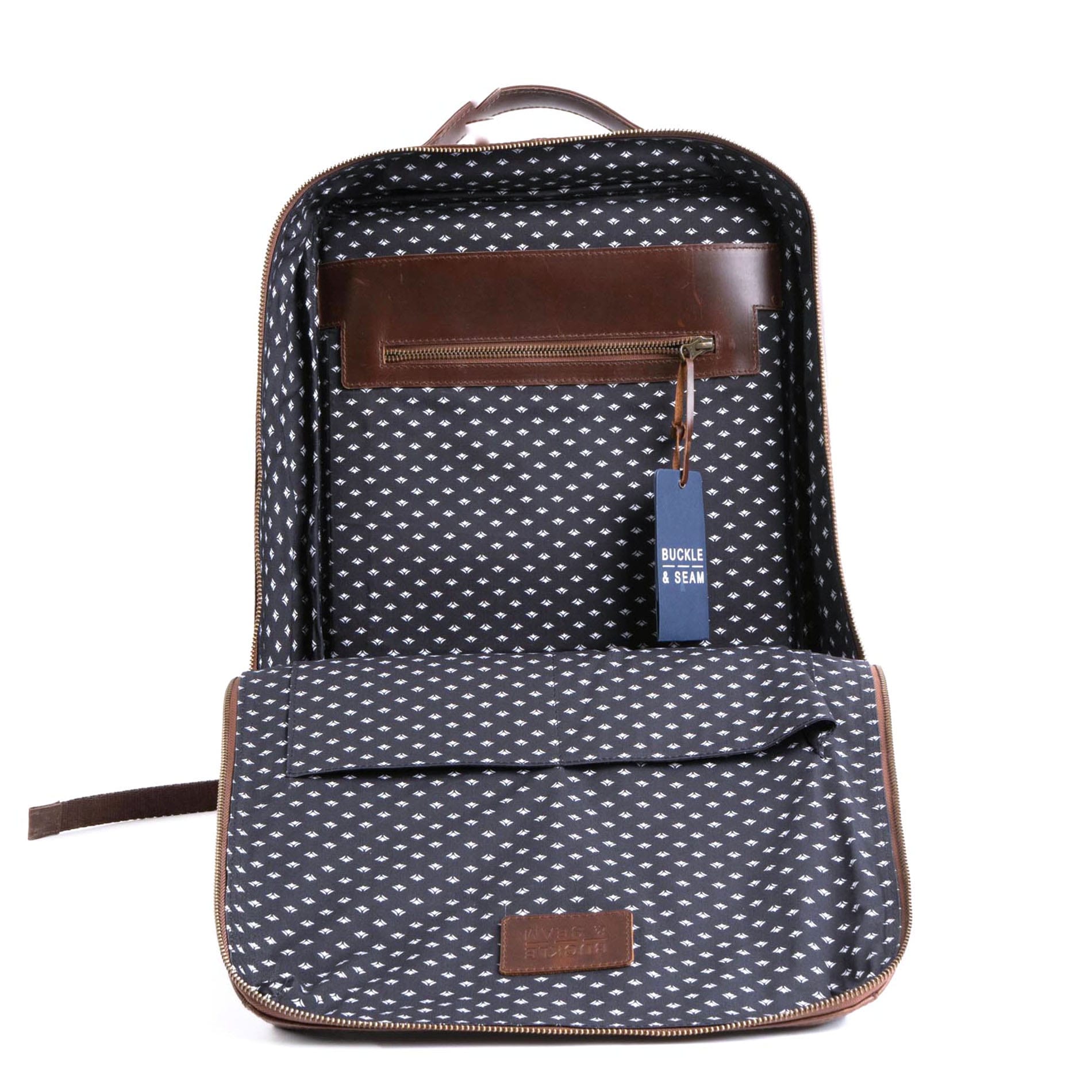 Lederrucksack Mik - BROWN/Dots