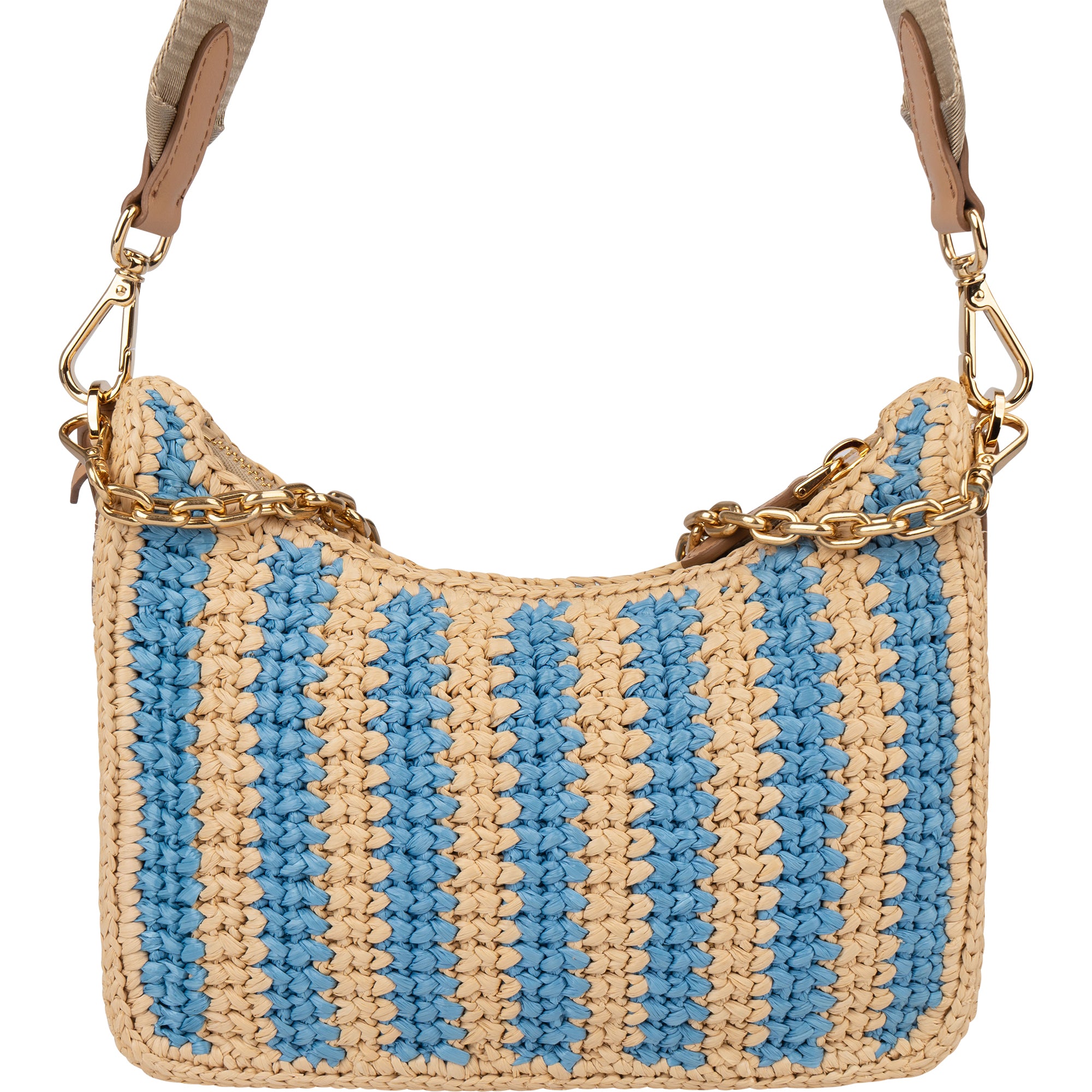 Prada Tricolor Raffia Re-Editon Crossbody Bag