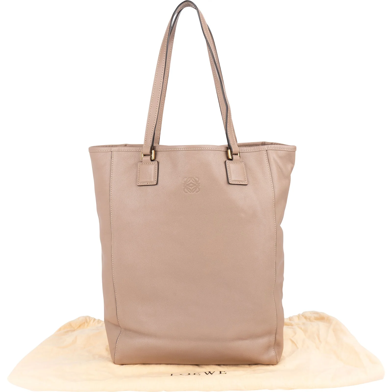 Loewe Leather Anagram Tote Shoulder Bag