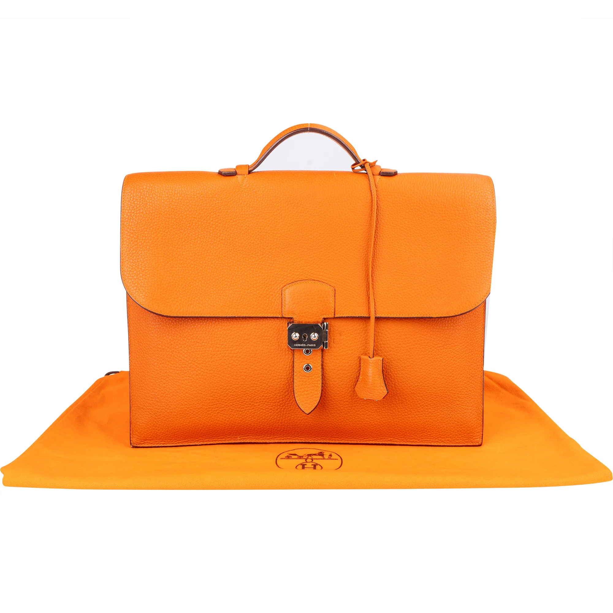 Hermès Orange Togo Leather Sac à Dépêches Business Bag